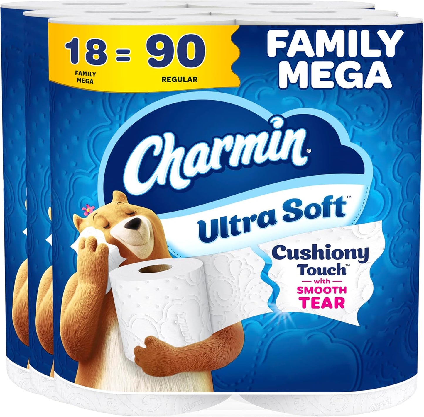 Charmin Ultra Soft Toilet Paper - Cushiony Touch, 24 Mega Rolls | White, Family Size