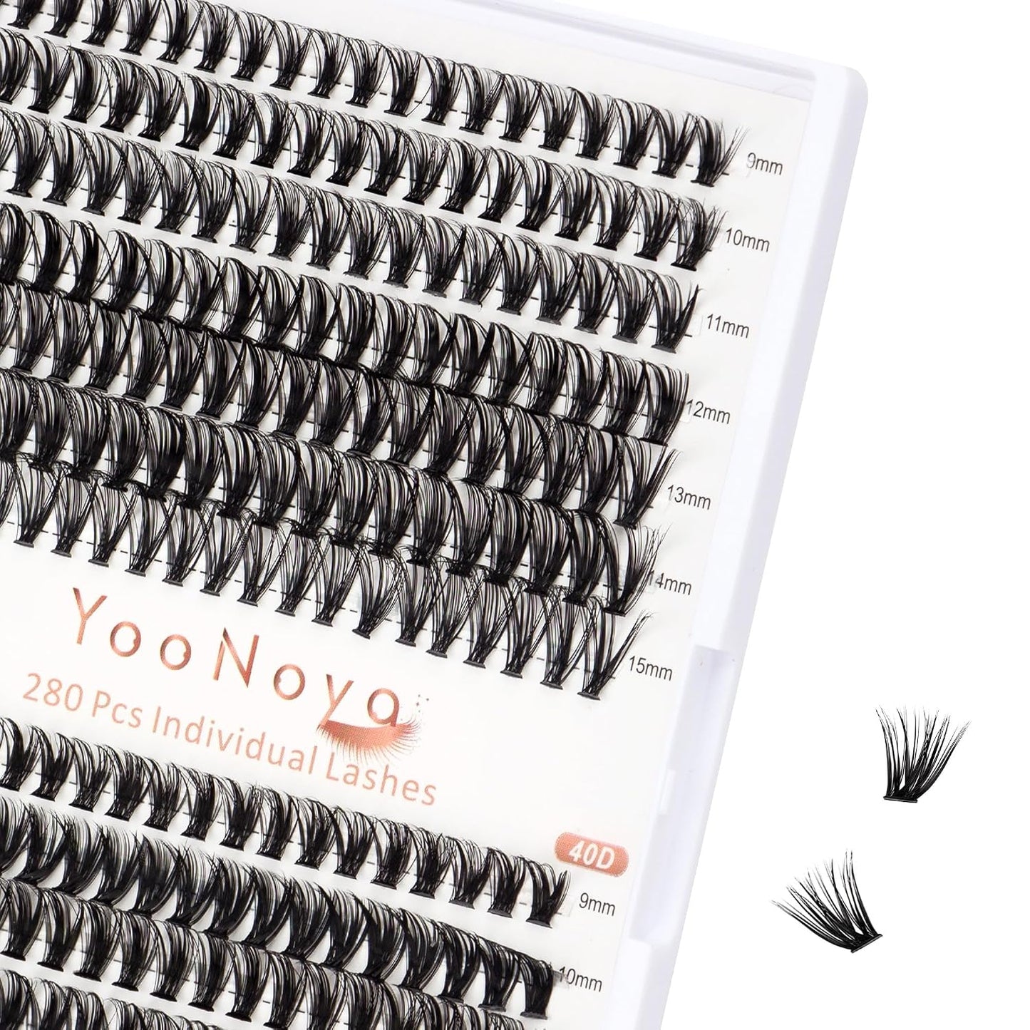 Lash Clusters - 144 PCS Individual 12mm D Curl Eyelash Extensions | Thick, Natural Wispy Reusable Volume Lashes
