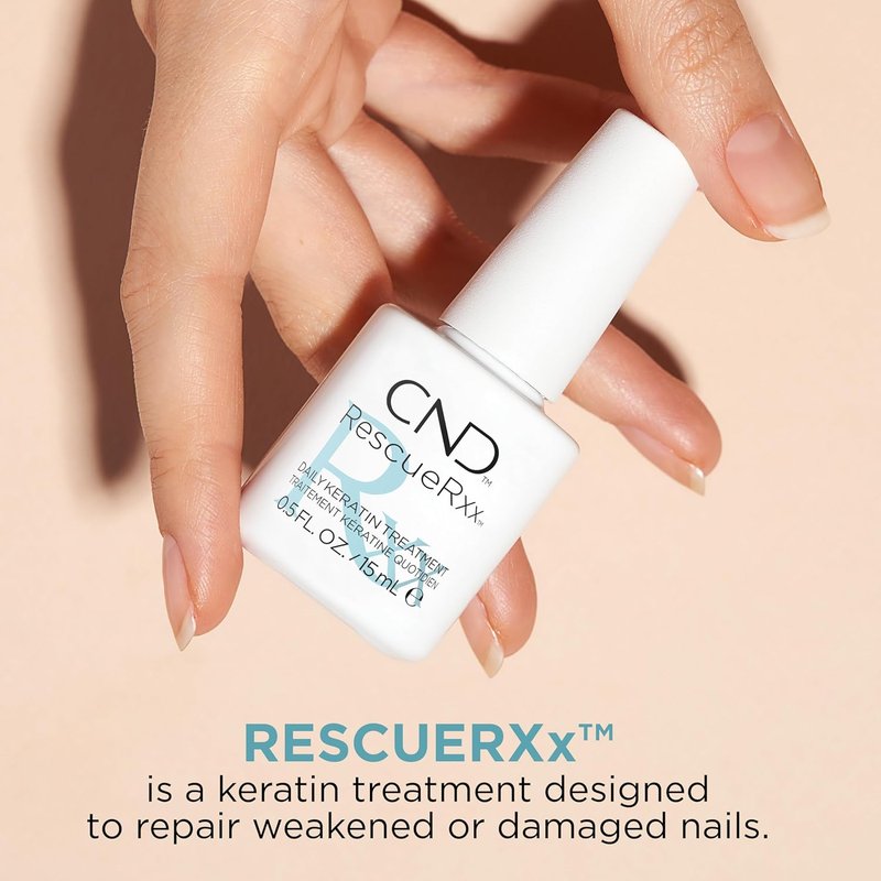 CND RescueRxx Nail Care - Daily Keratin Treatment for Stronger Nails | 0.5 Fl Oz