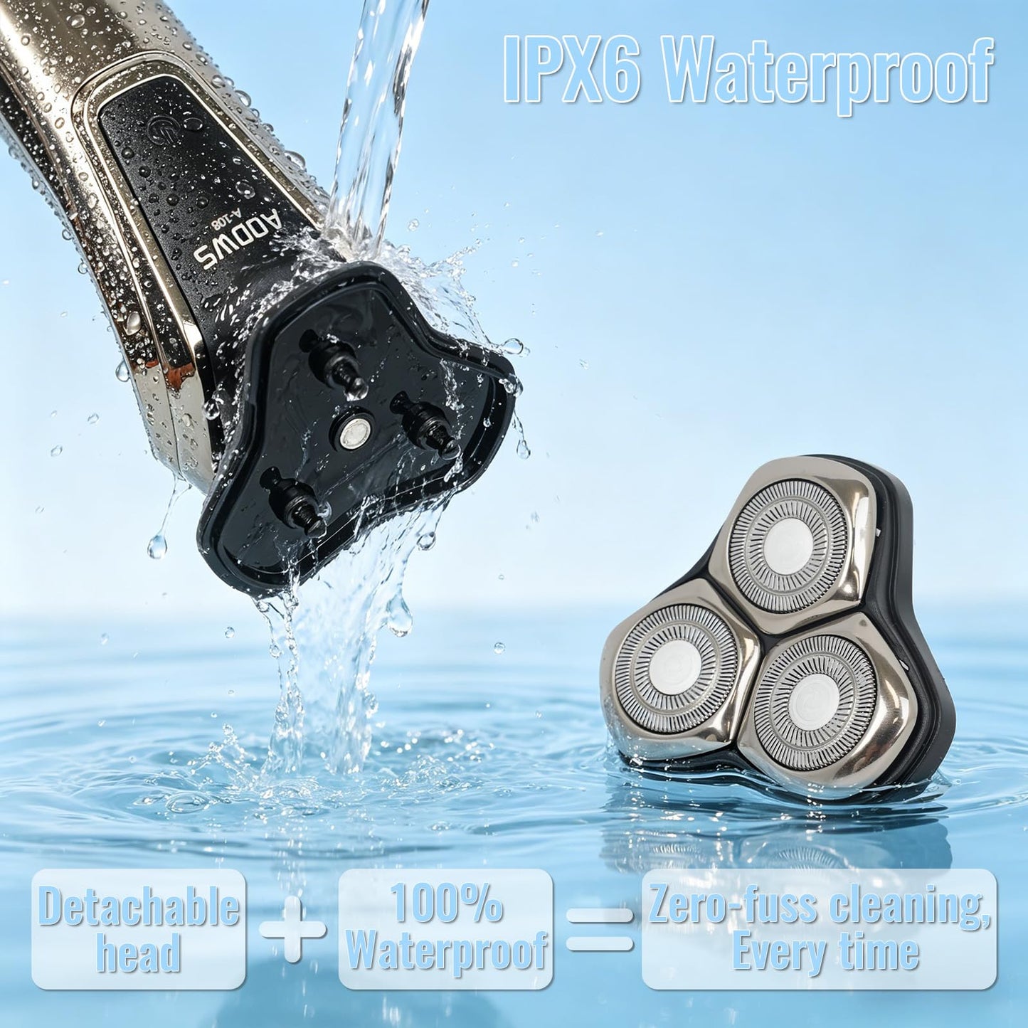 4-in-1 Electric Razor for Men, 9999 RPM High-Speed Electric Shaver, 5D Floating Head Shavers for Men, 90Min Long-Lasting, IPX7 Waterproof, LED Display, Beard Trimmer for Sensitive Skin Care