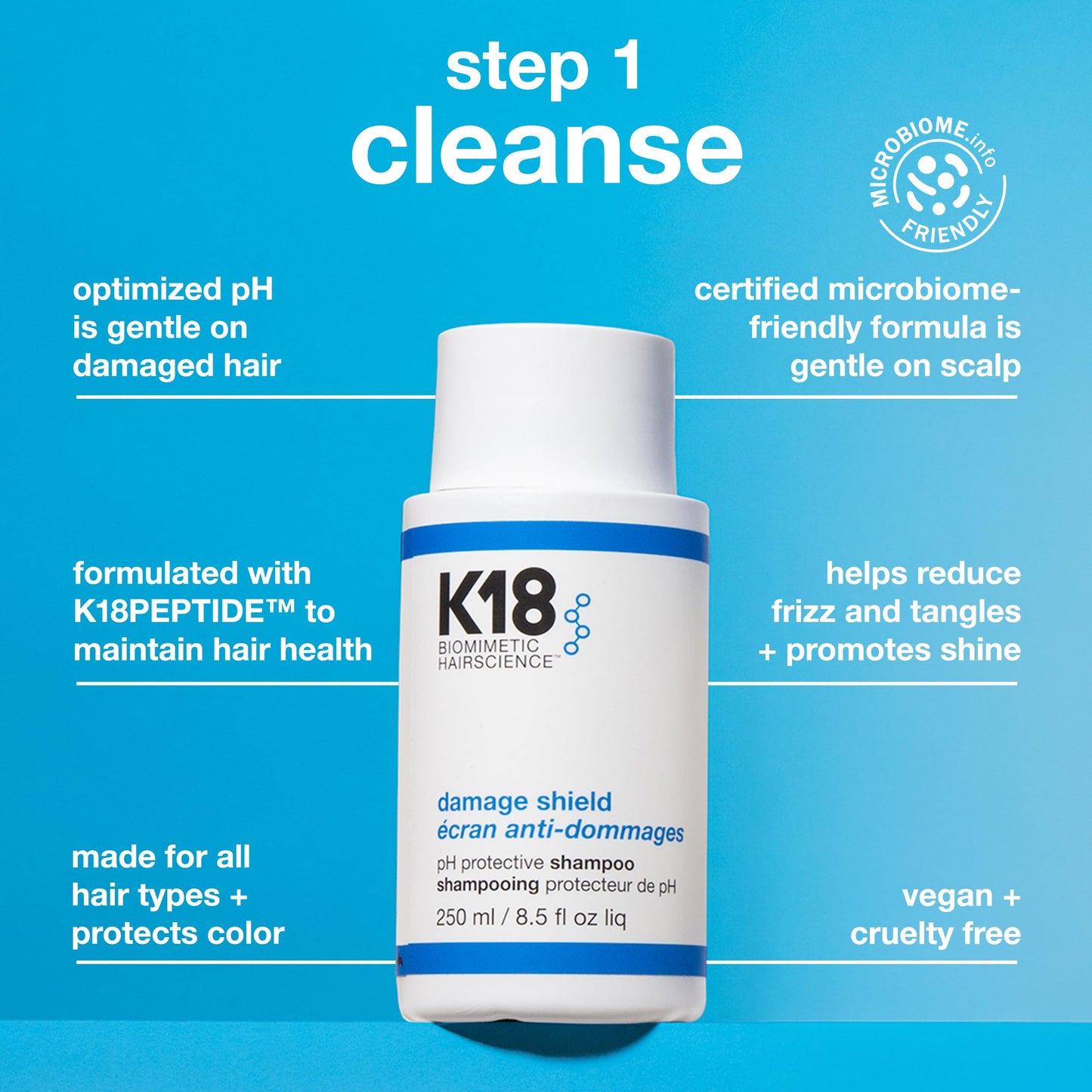 K18 Damage Shield Wash Care Set | Full-Size Color-Safe Protective Shampoo + Conditioner Reduces Frizz And Tangles, Maintains Hair Health, Protects From Damage