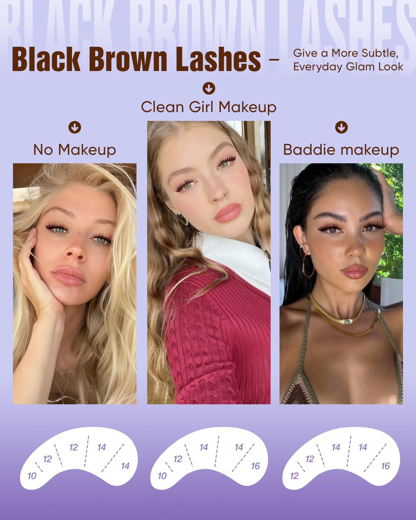 Black Brown Lash Clusters Wispy Eyelash Clusters Natural Flora Lashes Clusters More 10-14mm Cluster Eyelash Extensions DIY C-Curly Individual Lashes Fluffy Faux Mink Eyelashes Clusters by Ruairie