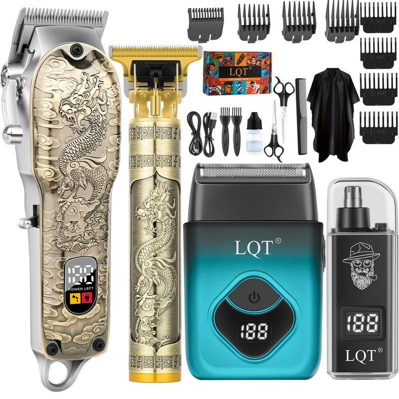 LQT® Professional Hair Clippers for Men, Hair Trimmer Cordless Barber Clippers and Trimmers Set, Hair Cutting Kit for Men Grooming Father Day Gifts