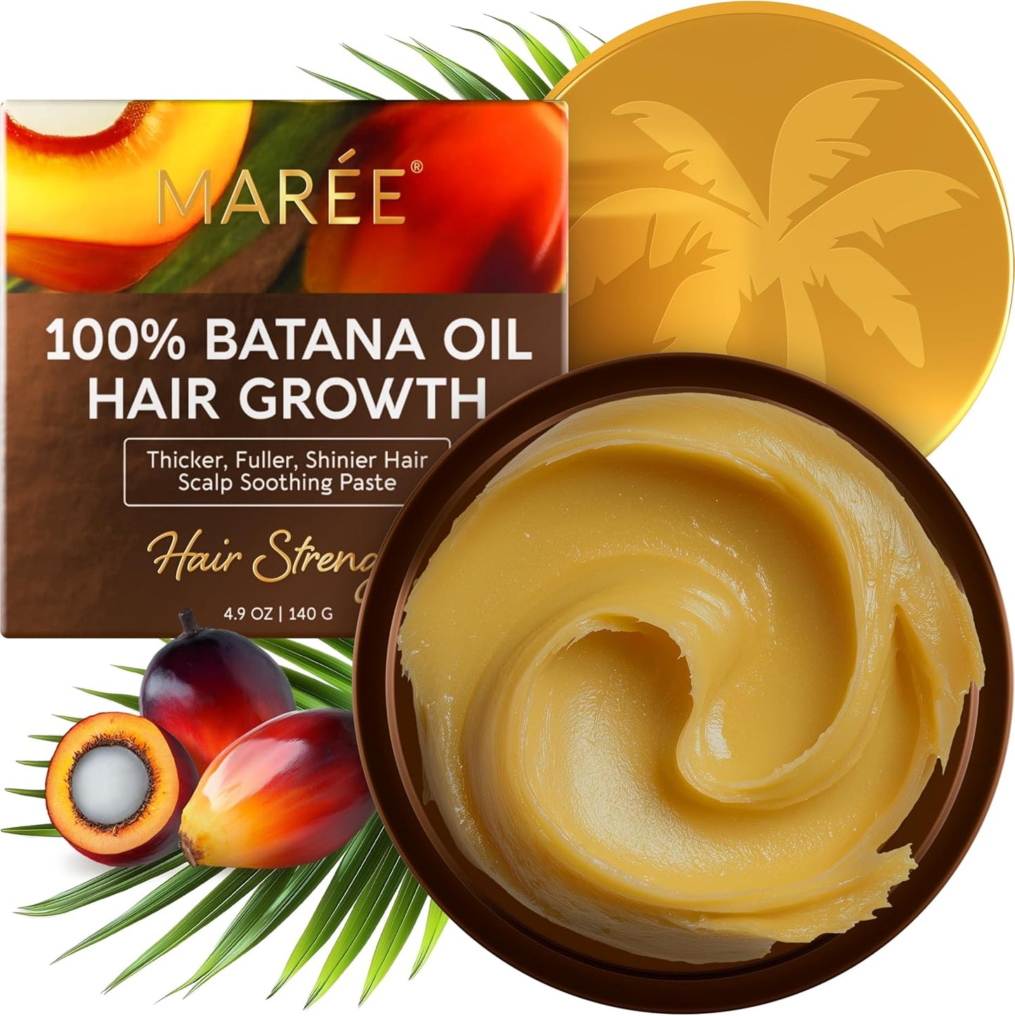 Batana Oil for Hair Growth - 100% Natural Raw Oil Paste | Density & Thickness for Women & Men