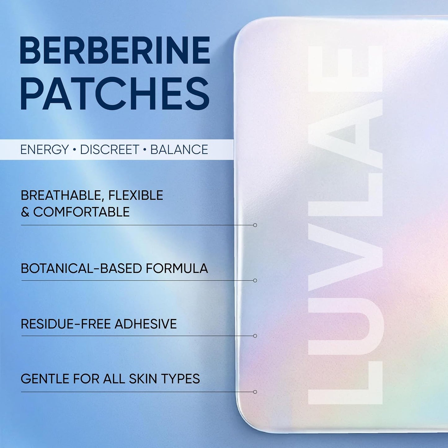 Berberine Patches for Weight Management - L-Glutamine, Garcinia Cambogia & Resveratrol | 60-Day Supply