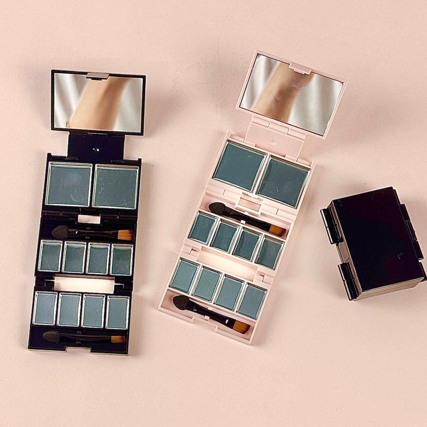 Pink Mini Magnetic Empty Eyeshadow Palette with Mirror – Compact Fixed-Slot Makeup Palette for DIY Blush, Lipstick & Pressed Powder, Travel-Ready, 1 Pack