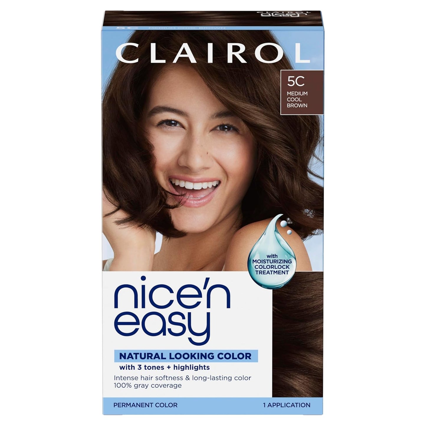 Clairol Nice'n Easy Permanent Hair Dye - Blackest Black | 100% Gray Coverage & Long-Lasting Shine | Single Pack