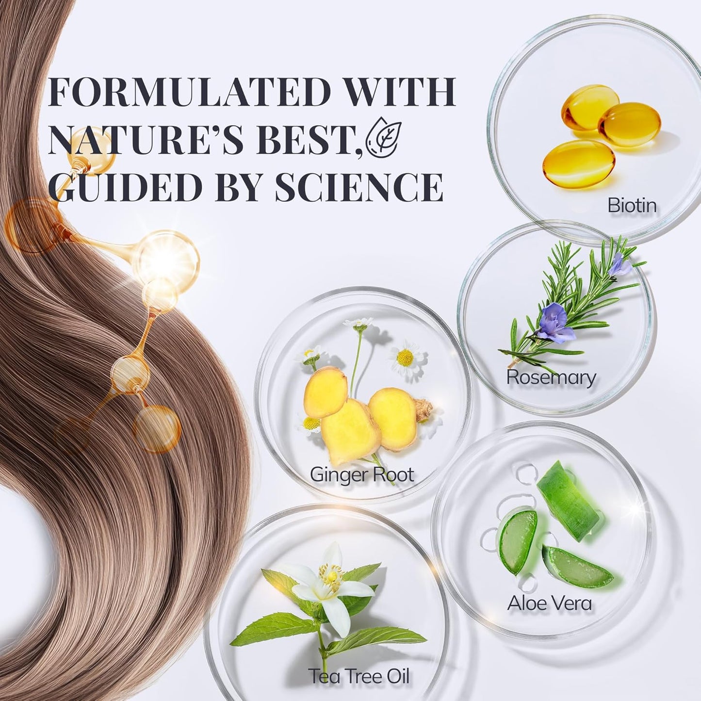 Biotin & Rosemary Shampoo for Hair Growth - Natural Hair Thickening Formula | Sulfate-Free, 10 fl oz