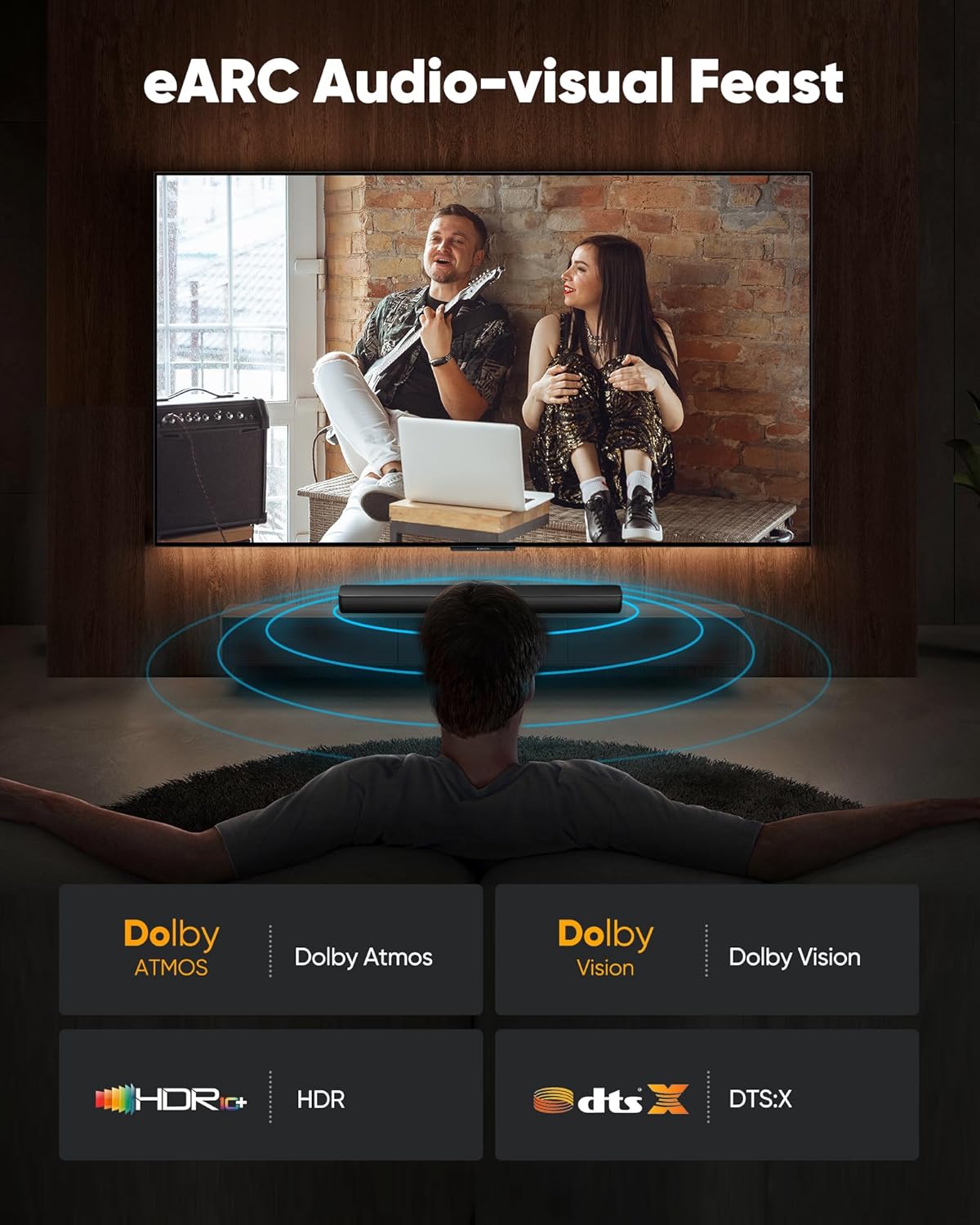 8K HDMI Cable - Ultra High Speed 2.1 Braided Cord, 48Gbps, 6.6FT | 4K@120Hz, 8K@60Hz, HDR 10 Compatible