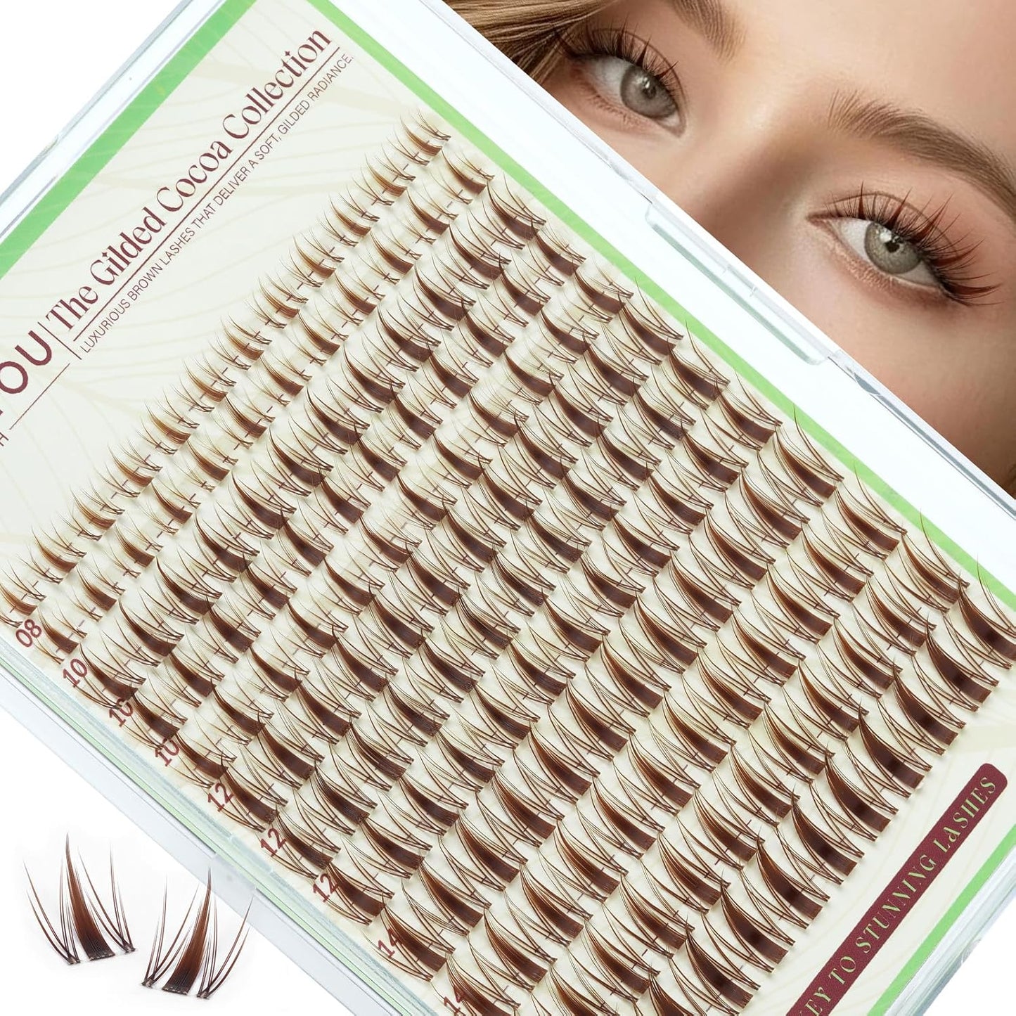 Spider Lash Clusters - Natural Wispy C Curl 8-16mm | Invisible Band DIY Eyelash for Anime Look