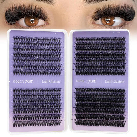 Lash Clusters 560 Pcs 30D 40D 60D 80D Eyelash Clusters 10-18mm Individual Lashes Thick Volume DIY Eyelash Extension Thin Band Eyelashes Cluster Extensions Soft False Eyelashes at Home-30+40+60+80D