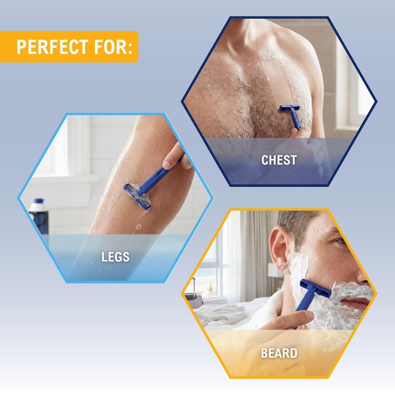 MED PRIDE Medical Razor, Double Edge Shaver (Medpride Disposable Razors | 50-Pack| Twin Blades & Easy Grip For Max Control & Smoothness| Unisex, Smooth & Comfortable Shaving Care for Men & Women)