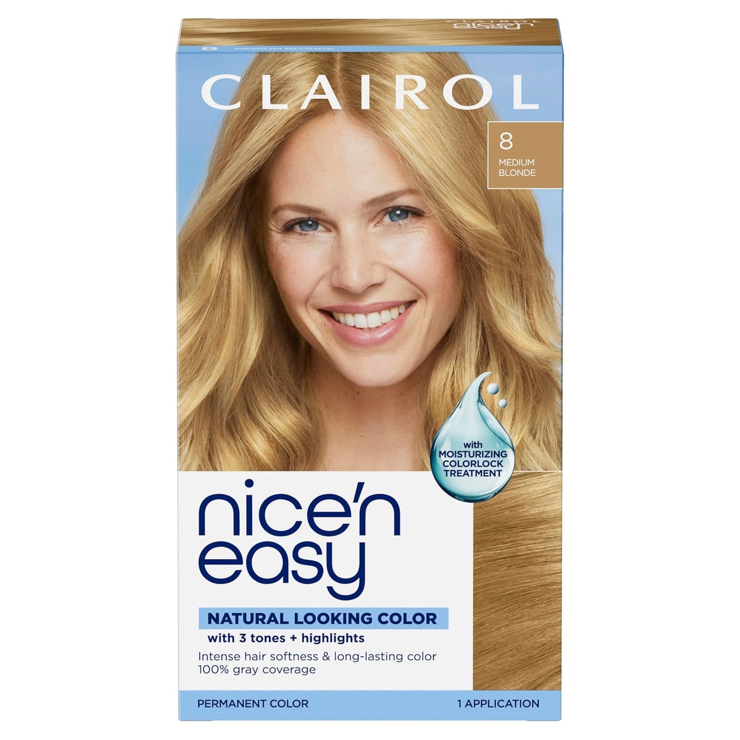 Clairol Nice'n Easy Permanent Hair Dye - Blackest Black | 100% Gray Coverage & Long-Lasting Shine | Single Pack