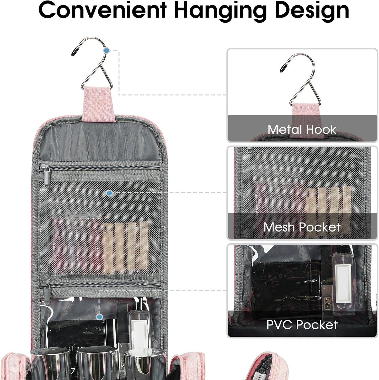 Hanging Toiletry Bag for Women - Travel Makeup Organizer | Compact & Stylish Design