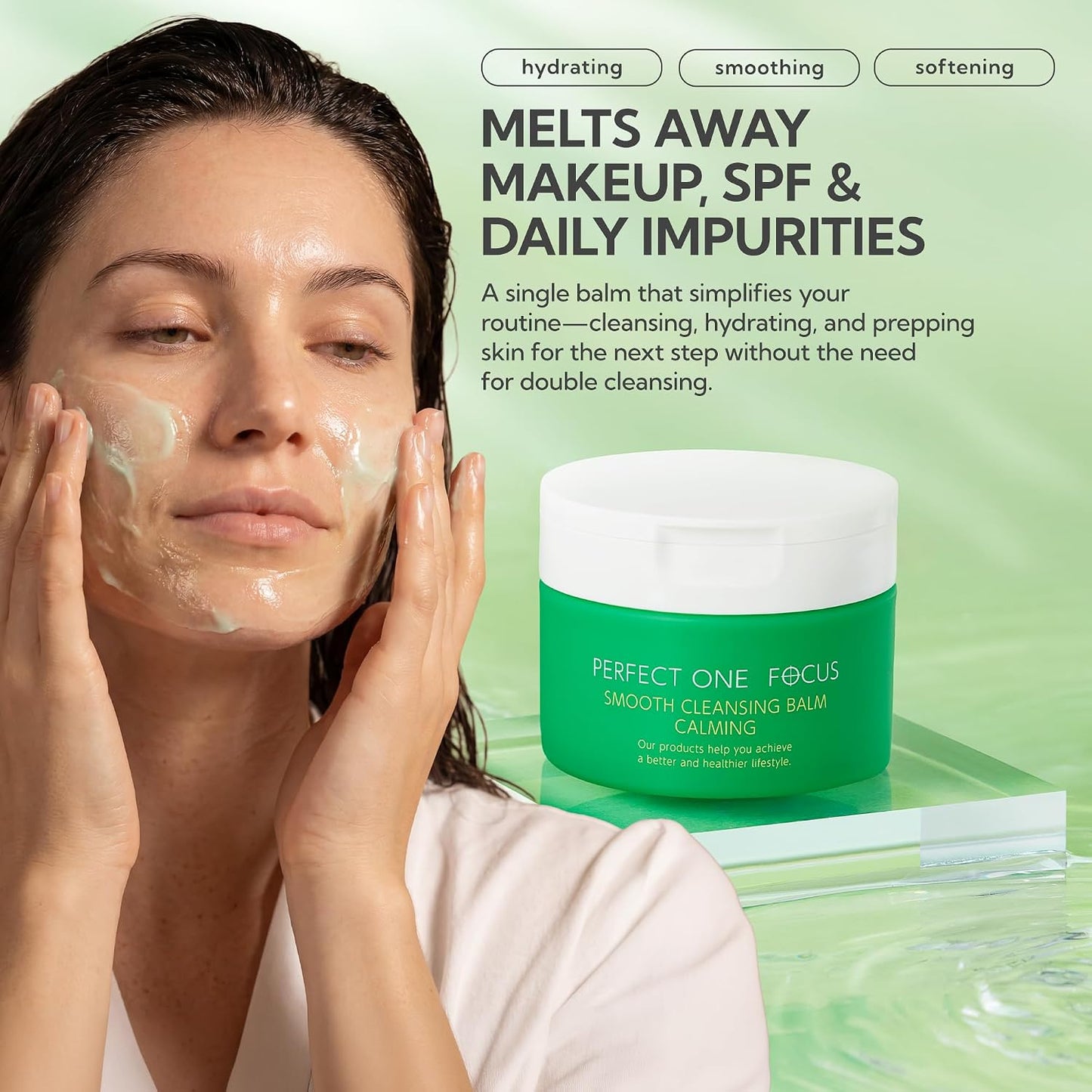 Smooth Cleansing Balm Makeup Remover - Hydrating Face Cleanser with Vitamin C, AHA & Ceramides | 2.64 oz, Lime & Orange
