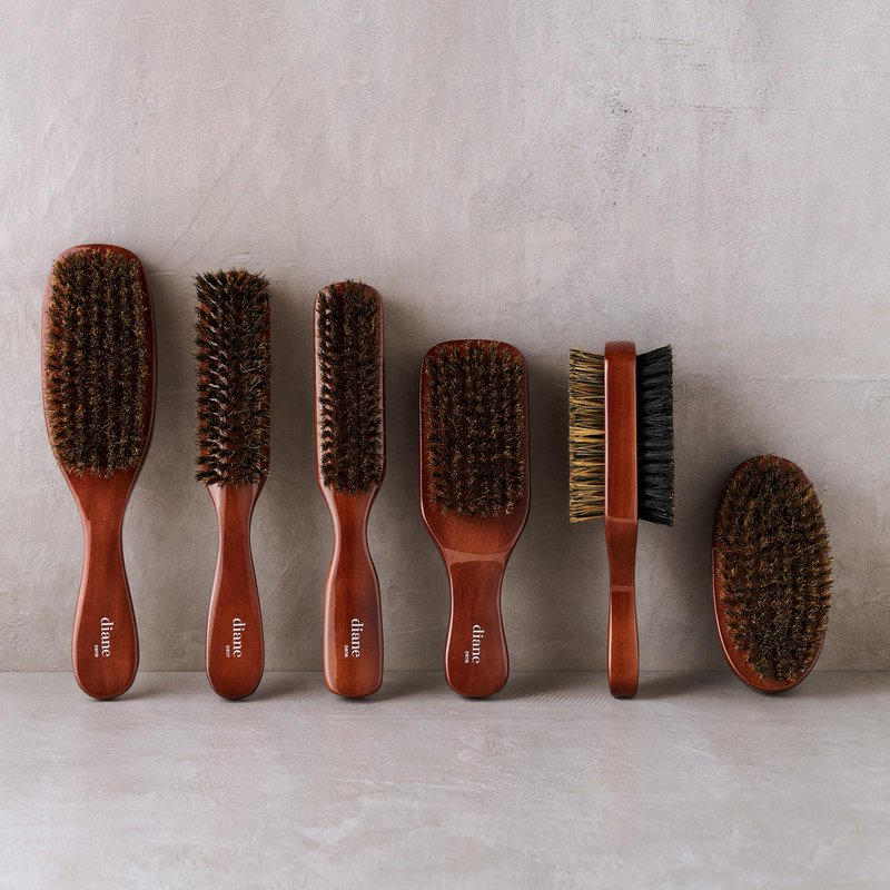 Diane Premium 100% Boar Wave Brush for Men and Barbers , Mens Hair Brush– Medium Bristles for Thick Coarse Hair – Use for Detangling, Smoothing, Wave Styles, Soft on Scalp, Restore Shine and Texture