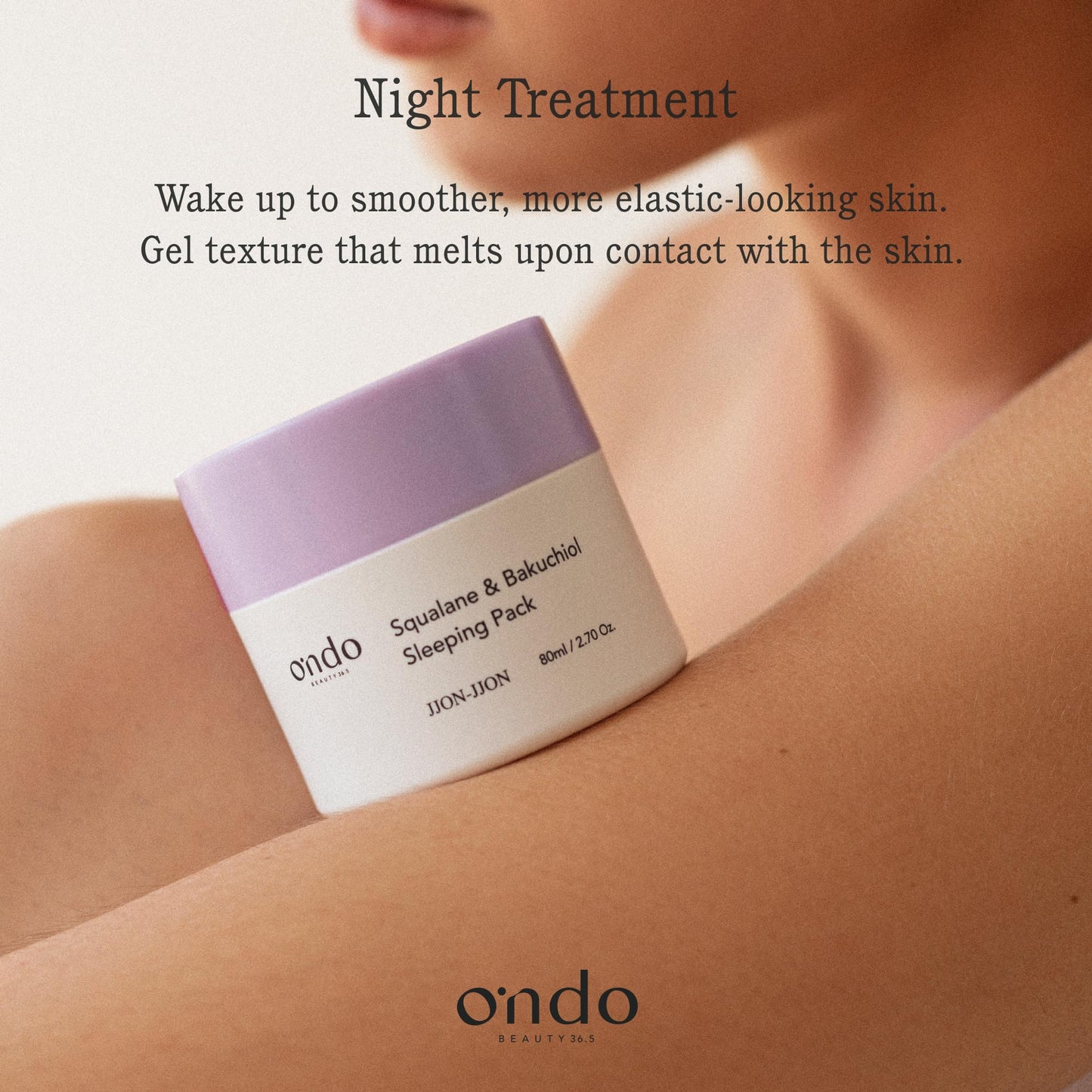 ONDO Beauty 36.5 Squalane & Bakuchiol Sleeping Pack - Firming, Nourishing & Revitalizing Overnight Jelly Mask| Korean Vegan Skincare | 2.70 fl.oz.