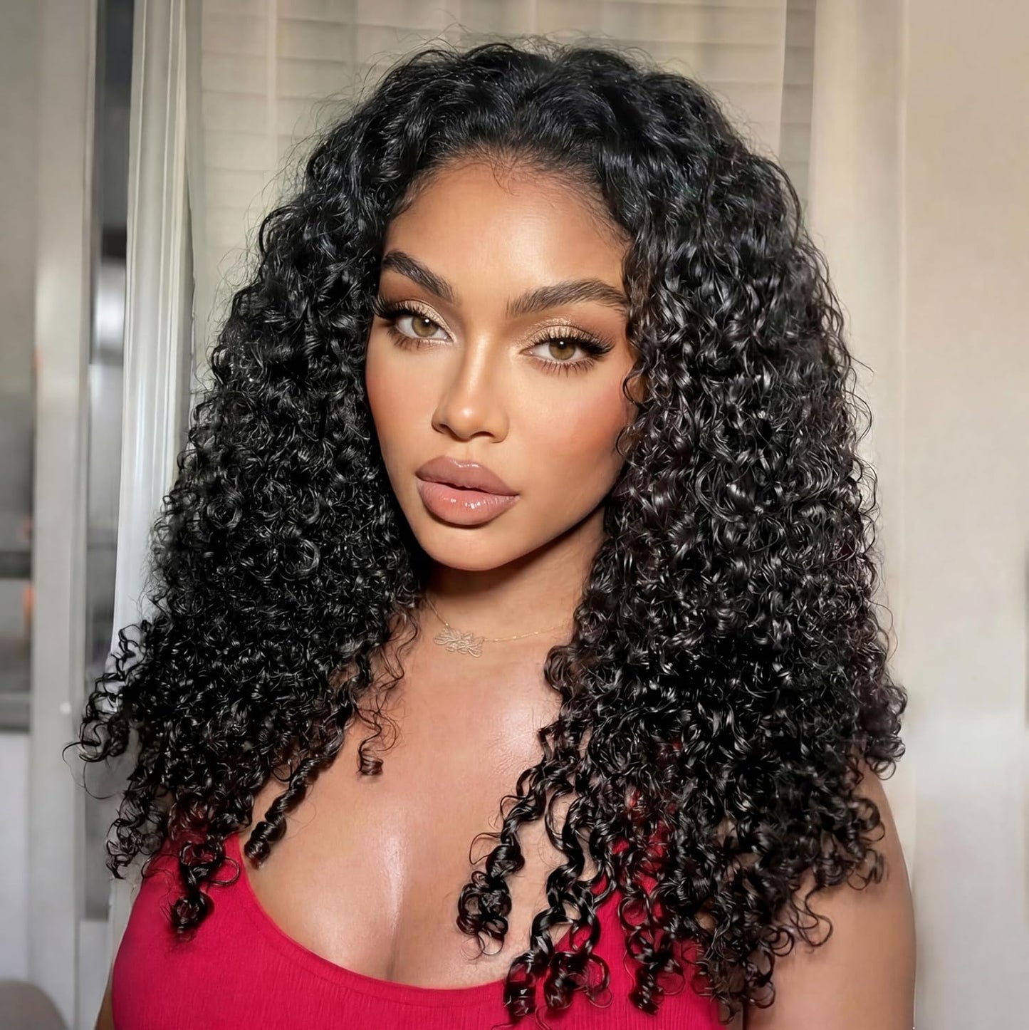 Burmese Curly Half Wig - 200% Density Human Hair | 14-Inch Glueless Flip Over for Black Women