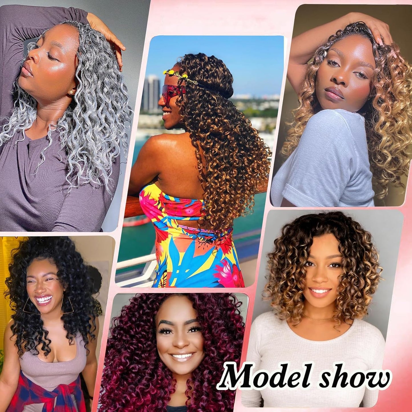 GoGo Curl Crochet Hair - 14 Inch Pre Looped Braids for Black Women | Soft Synthetic Deep Water Wave Extensions