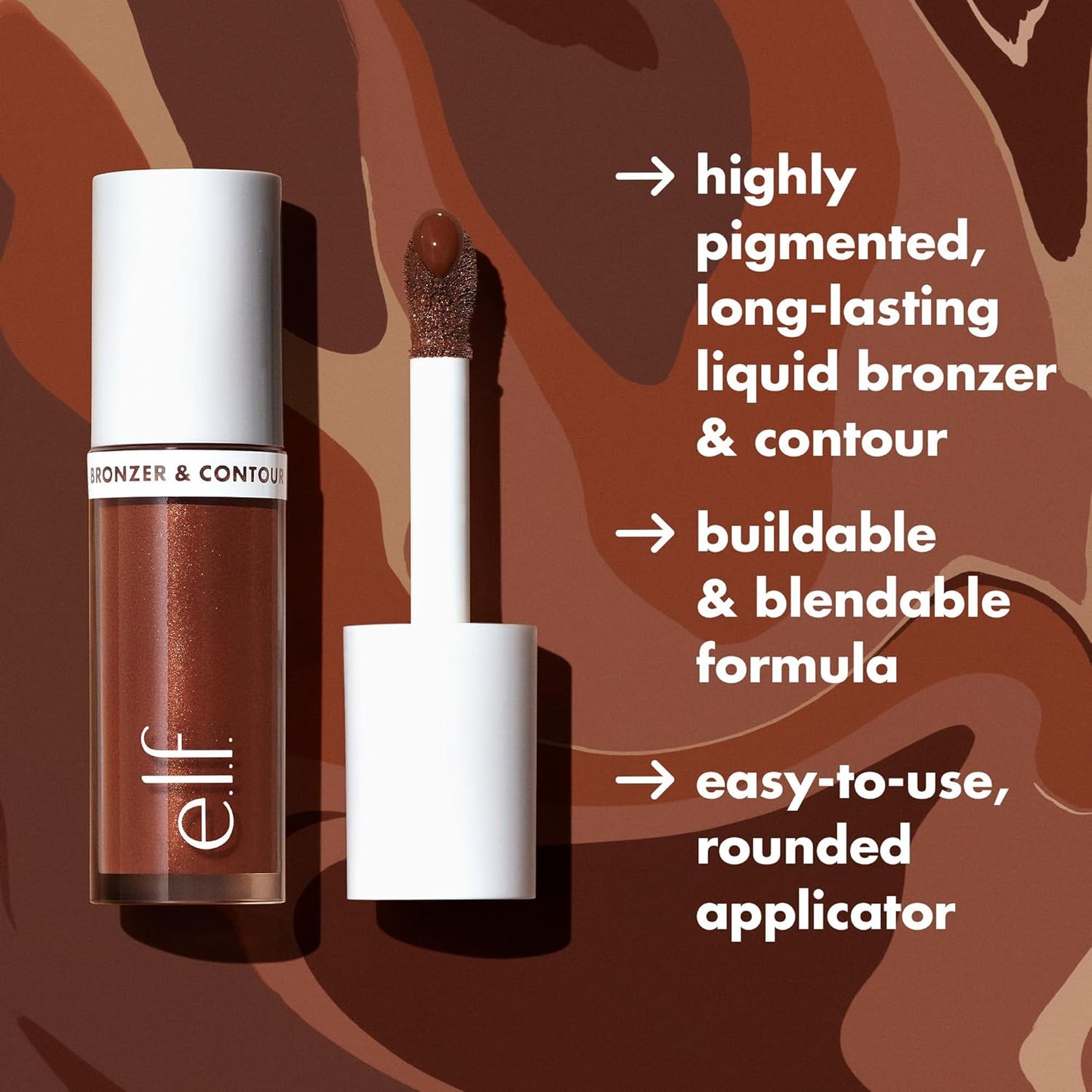 e.l.f. Camo Liquid Bronzer - Silky Pigmented Contour for Sun-Kissed Glow | 9 Deep/Rich Shades