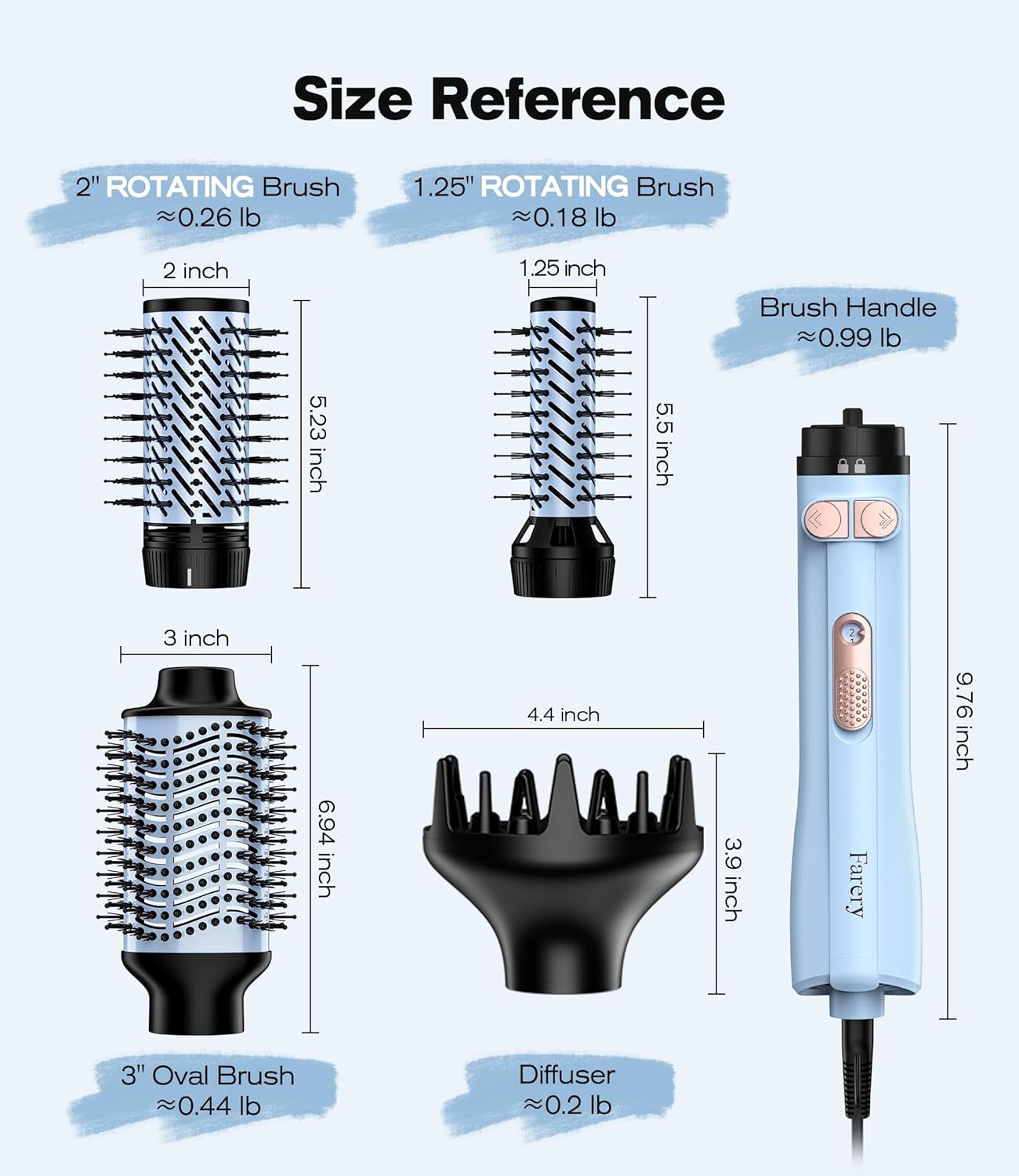 Farery Rotating Hot Air Brush Set - 1000W 4-in-1 Volumizer & Blow Dryer for Fine to Medium-Thick Hair | Smooth, Curl & Style