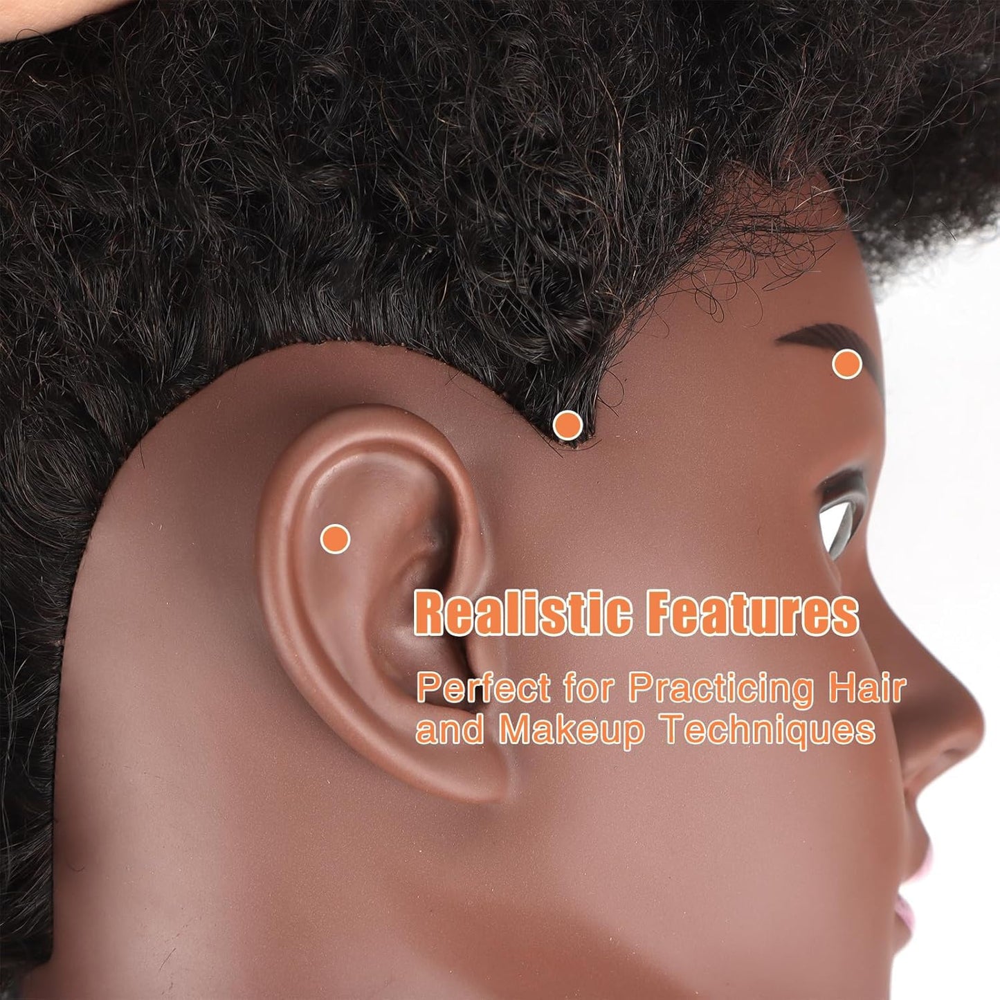 Sakalaka 10″ Afro Kinky Hair Mannequin Head with Stand for Braiding Hair Training 100% Human Hair Mannequin Head Cosmetology Doll Head for Styling Cutting & Twist Sets