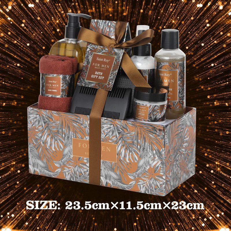 Gift for Dad Spa Gifts for Men, Bath & Body Kit, Spa Gift Set, Man Spa Basket Set for Dad, Mens Perfume Bath and Body Gift Set, Ideal Christmas Birthday Self Skin Care Set for Man Gift