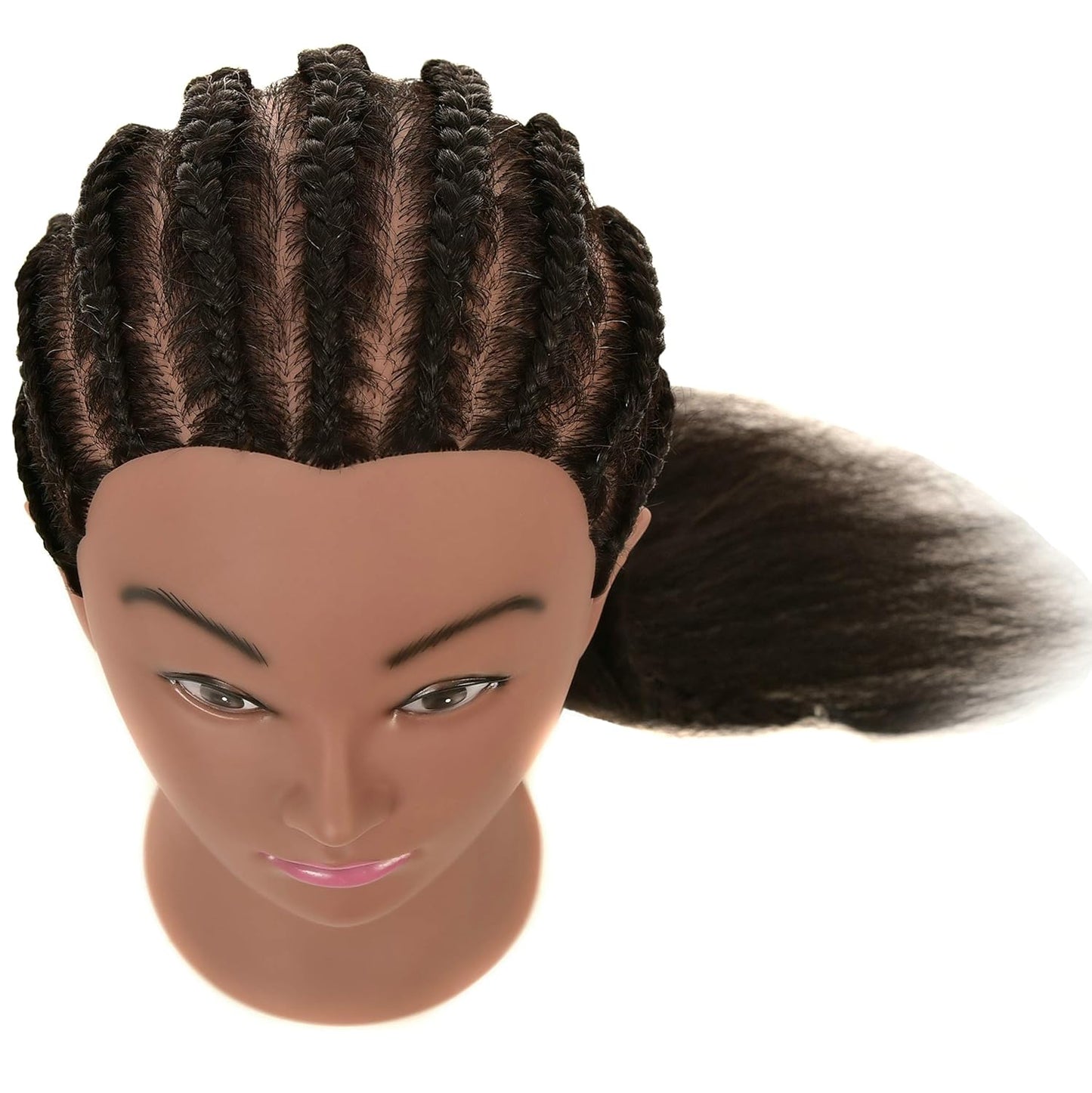 Human Hair Mannequin Head - Realistic Styling Practice Doll with Stand for Cosmetology | Ideal for Braiding & Hairdressing