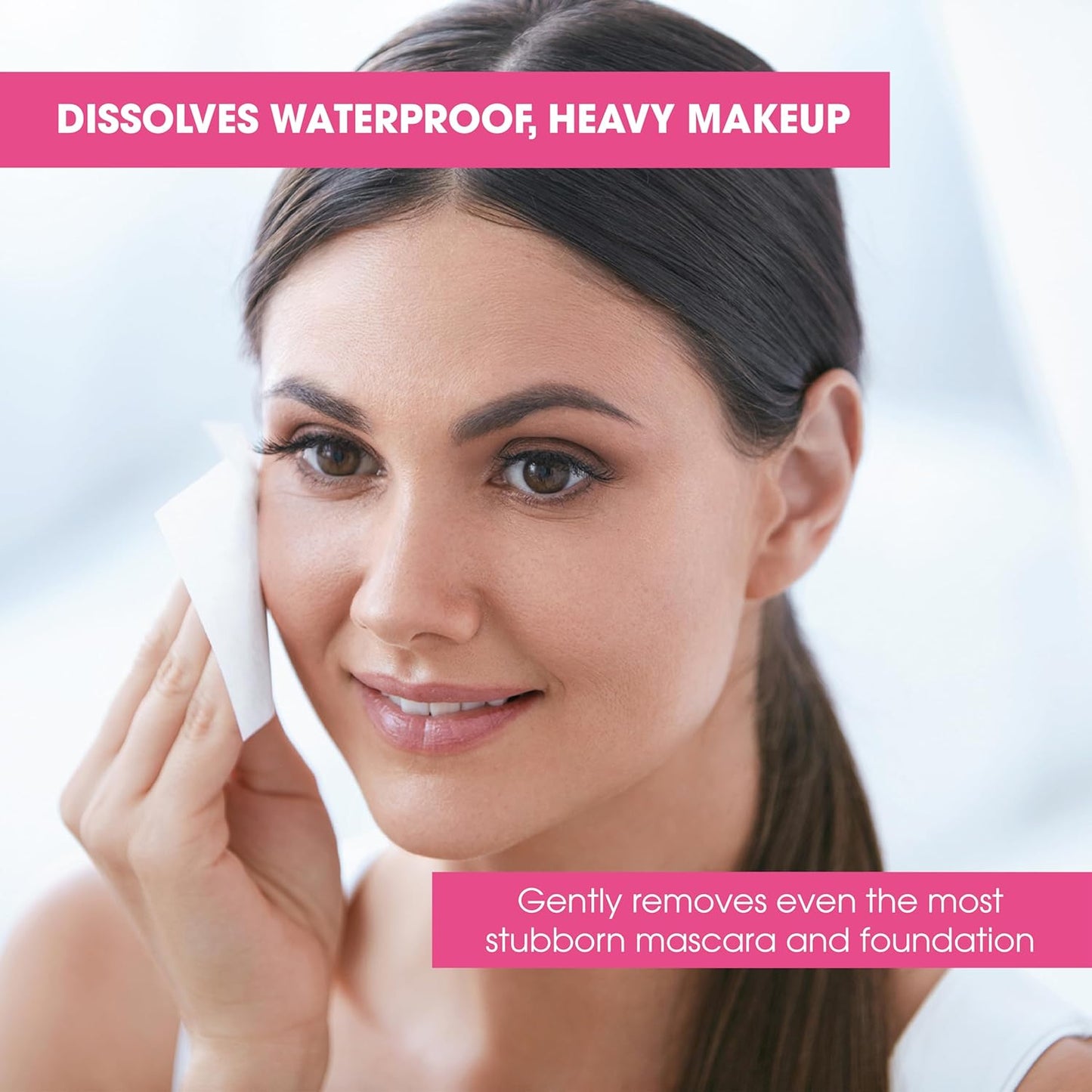 Diamond Wipes Face Cleansing & Waterproof Makeup Remover - 500 Alcohol-Free Wipes with Vitamin E