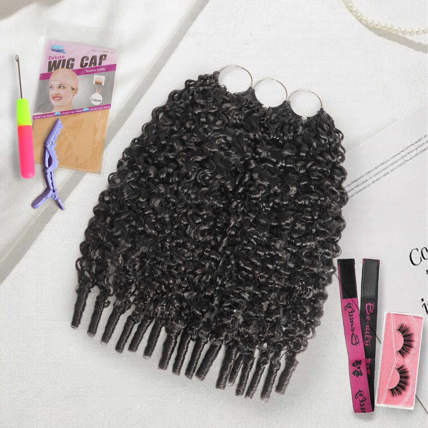 KULYMUWIG Human Crochet Hair for Black Women 12 Inch Burmese Curly Bundles Human Hair 180g Pre-Separated Feather Human Crochet Hair Invisible Miracle Knots Hair Extensions Natural Black