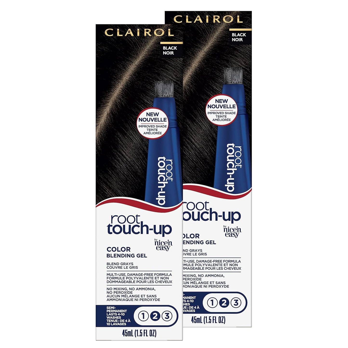 Clairol Root Touch-Up Hair Color Gel - Semi-Permanent Black | Blends Gray Hair | 2 oz