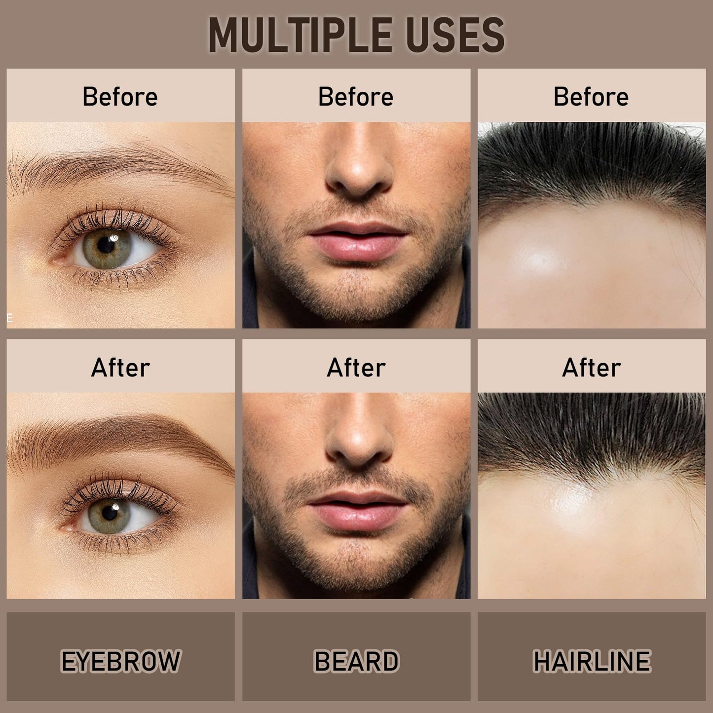 Dual-Ended Microblading Eyebrow Pencil for Women, 2 in 1 Liquid Eyebrow Pencil with Curved Tip and 4D Brow-Fection Microblading Pen, Shaped Fill HairLike Waterproof Lasting Eyebrows 03 Dark Brown