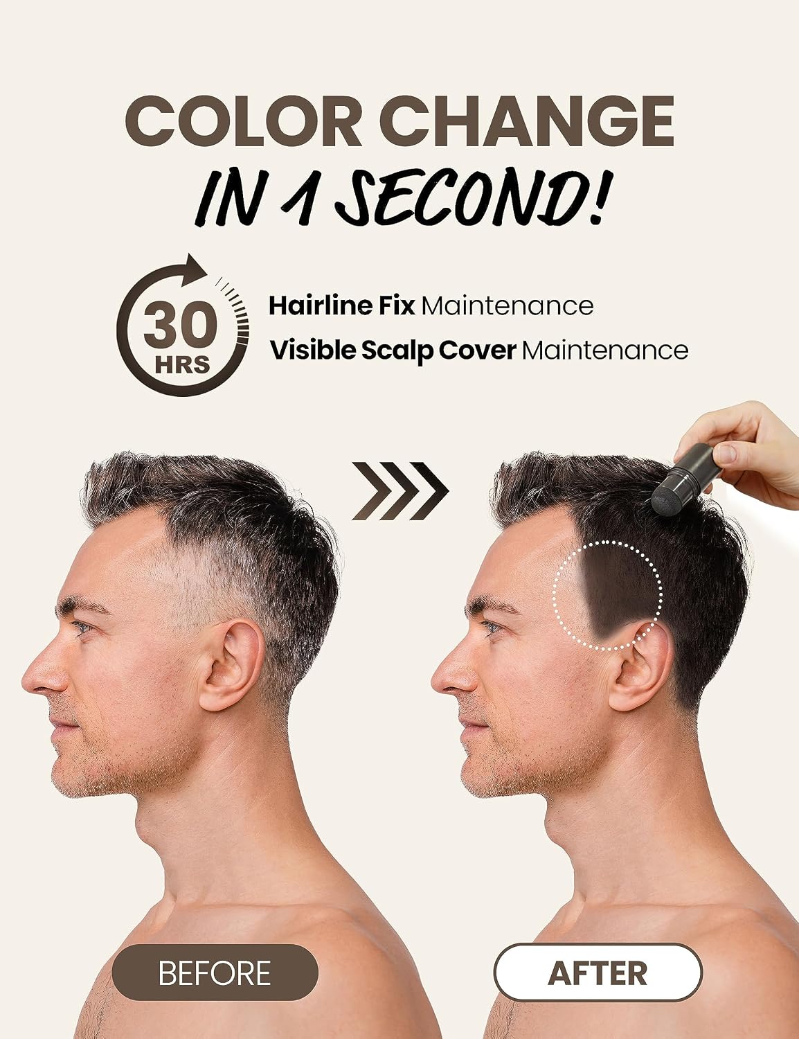 Pro-Change Hair Cover Stick - Smooth Dispense Temporary Hair Color for Grey Hair | #2 Dark Brown, 0.12 oz