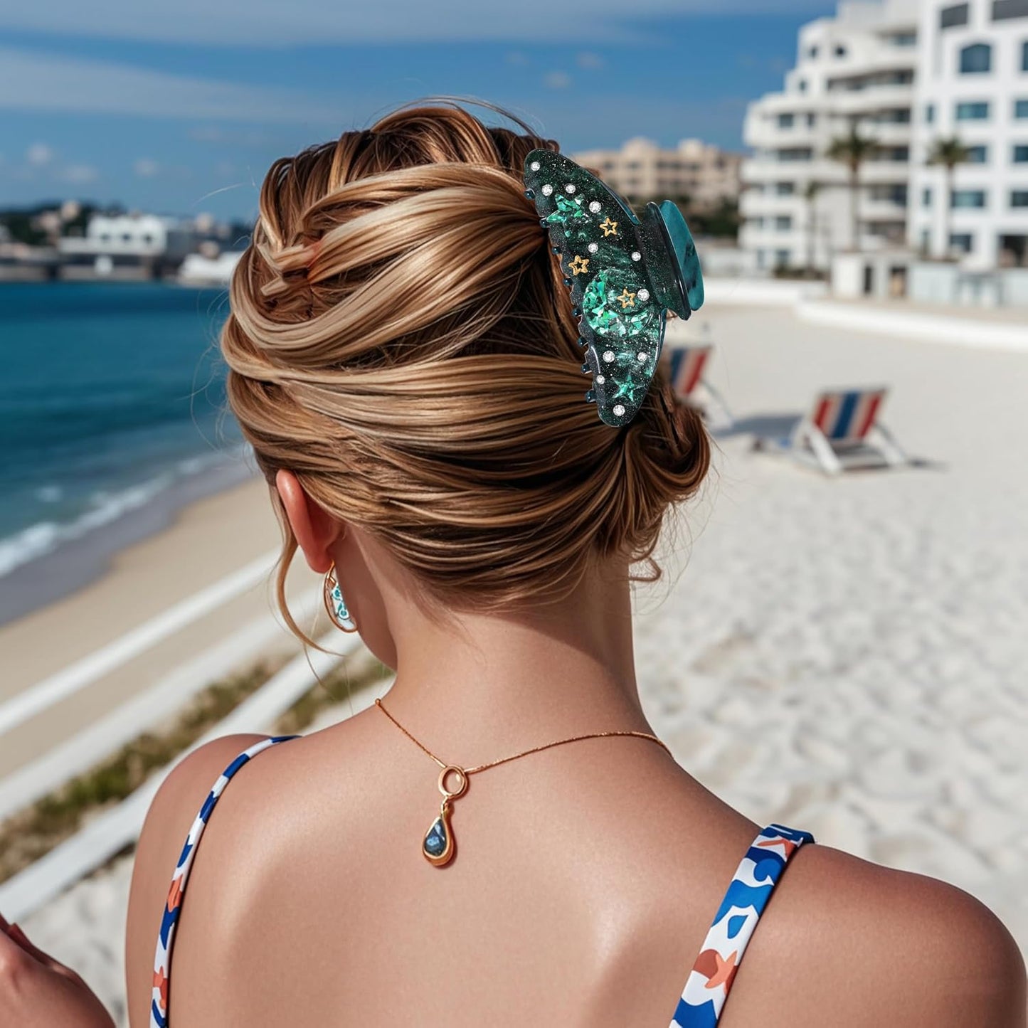 Sea Animal Hair Claw Clips - Stylish Starfish & Seashell Design | Large Beach Hair Accessories for Women & Girls
