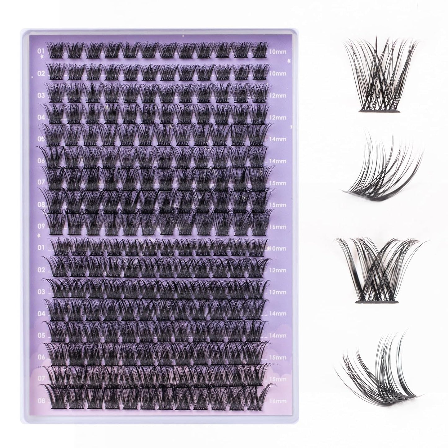 Ocean Pearl Lash Clusters - 320 Pcs 11-20mm Eyelash Extension Kit | 40D, 50D, 100D with Adhesive & Tweezers
