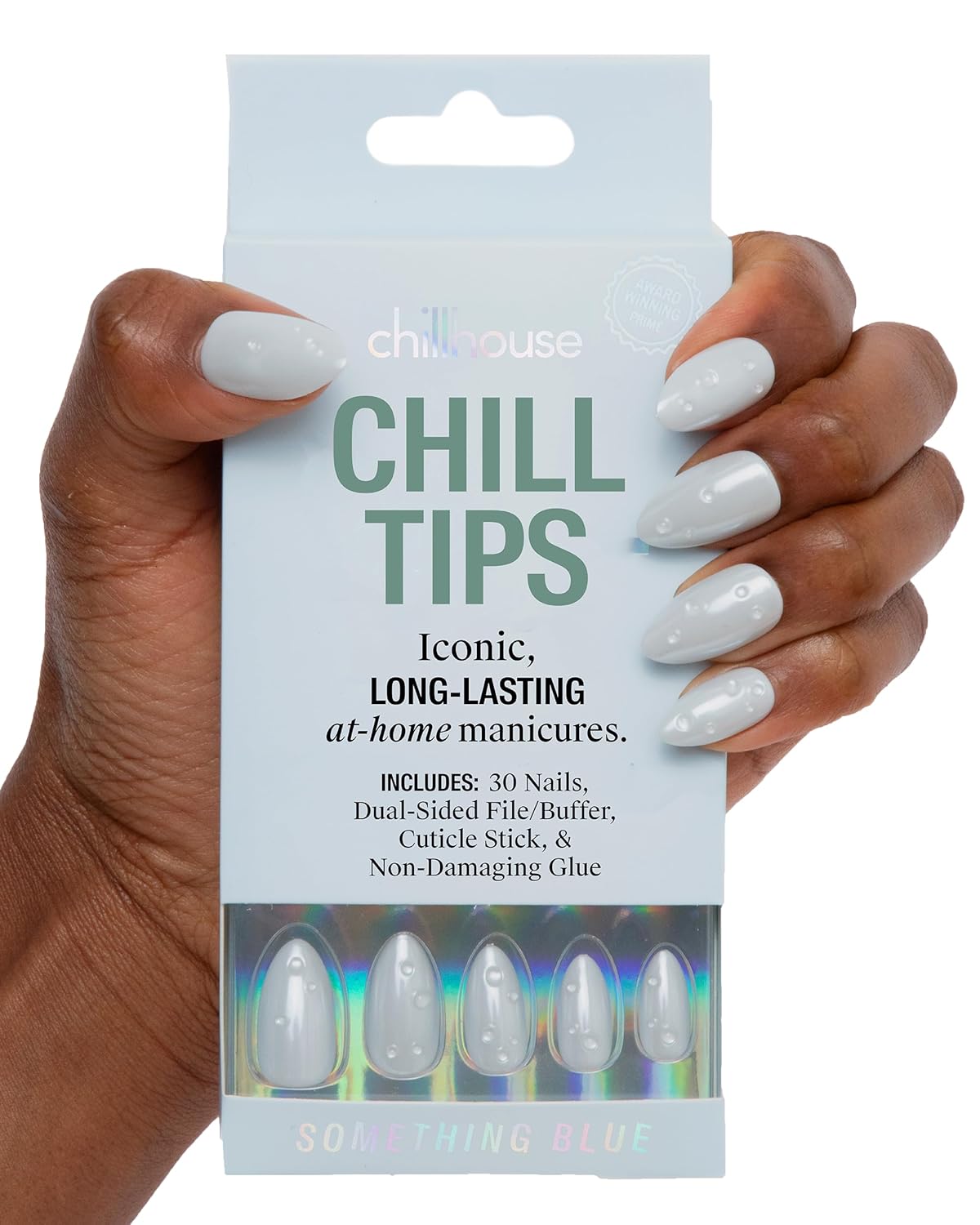 Chillhouse Press-On Nails Kit - Night Slip Almond | 30 Customizable Shapes & Sizes, Up to 2 Weeks Wear