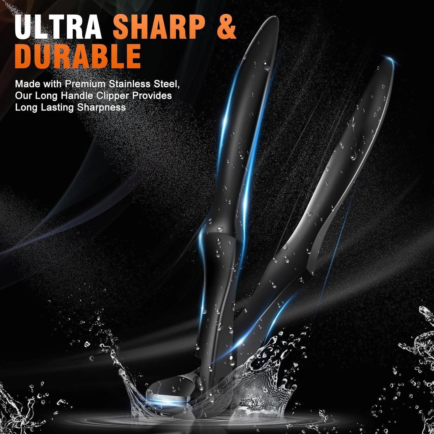 Toenail Clippers for Thick Nails - Long Handled Angled Head | Ideal for Seniors & Easy Grip