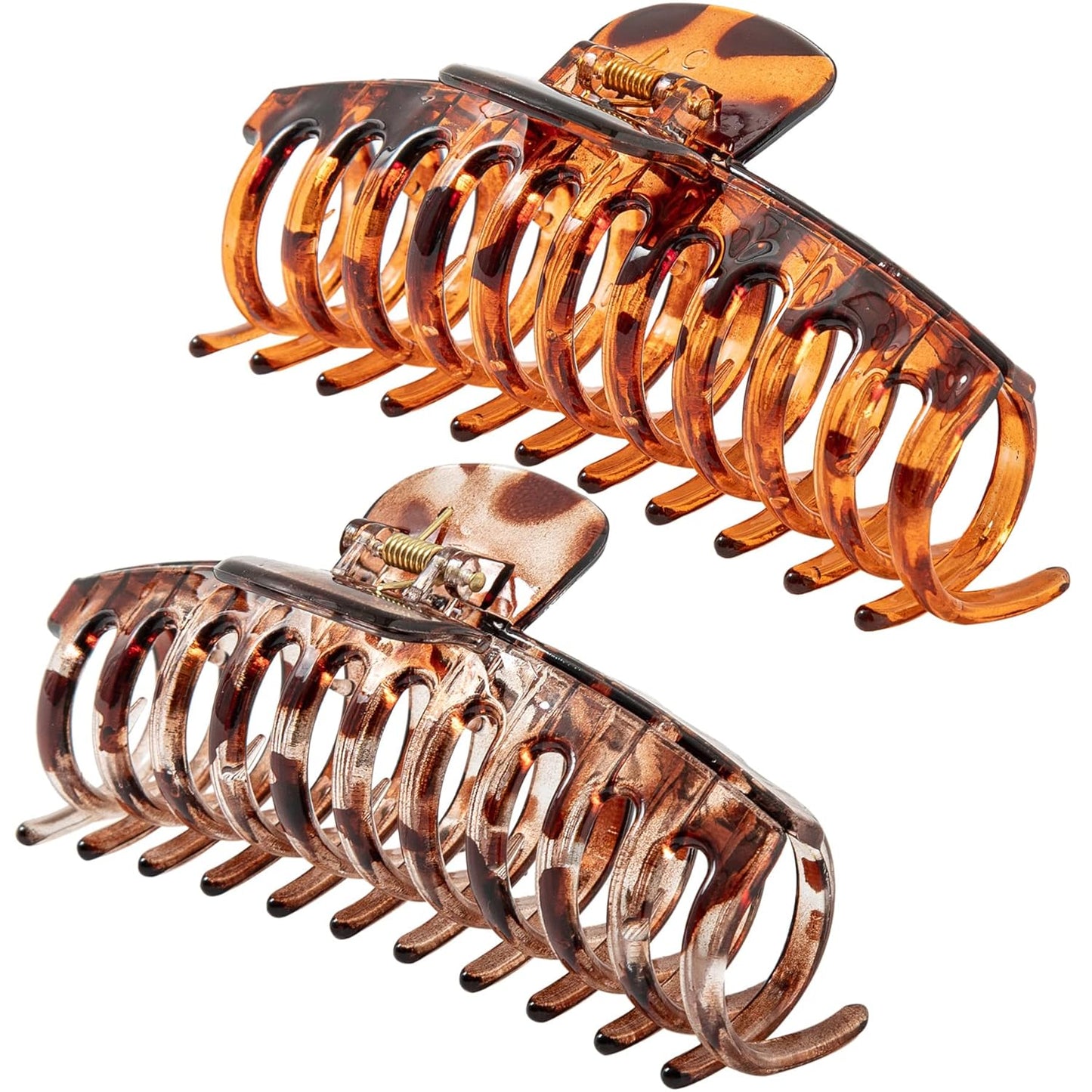 Jumbo Hair Clips for Thick Hair - Long Butterfly Accessories | 5.5 Inch, 2 Pack (Black & Clear)