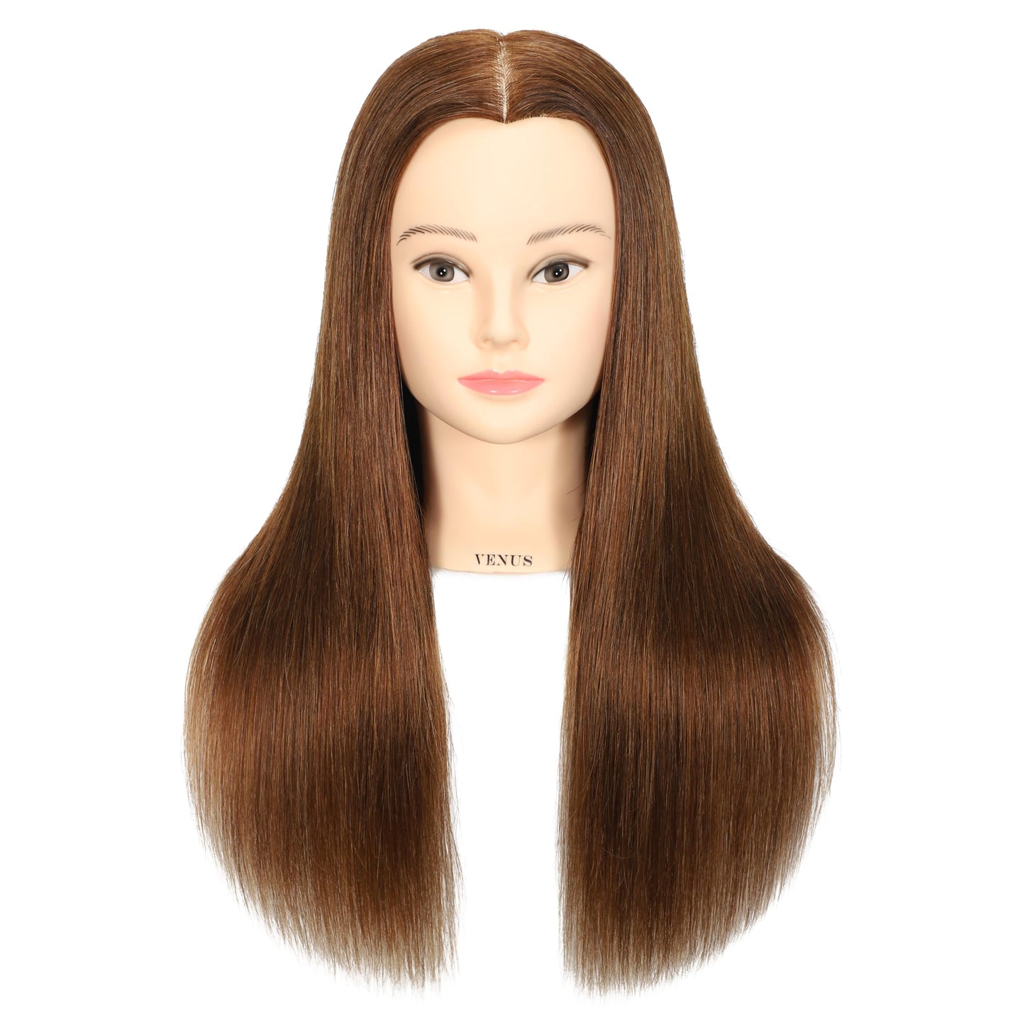 Headdoll 100% Human Hair Mannequin Head Hair Styling Training Head Cosmetology Manikin Head Doll Head for Hairdresser with Free Stand