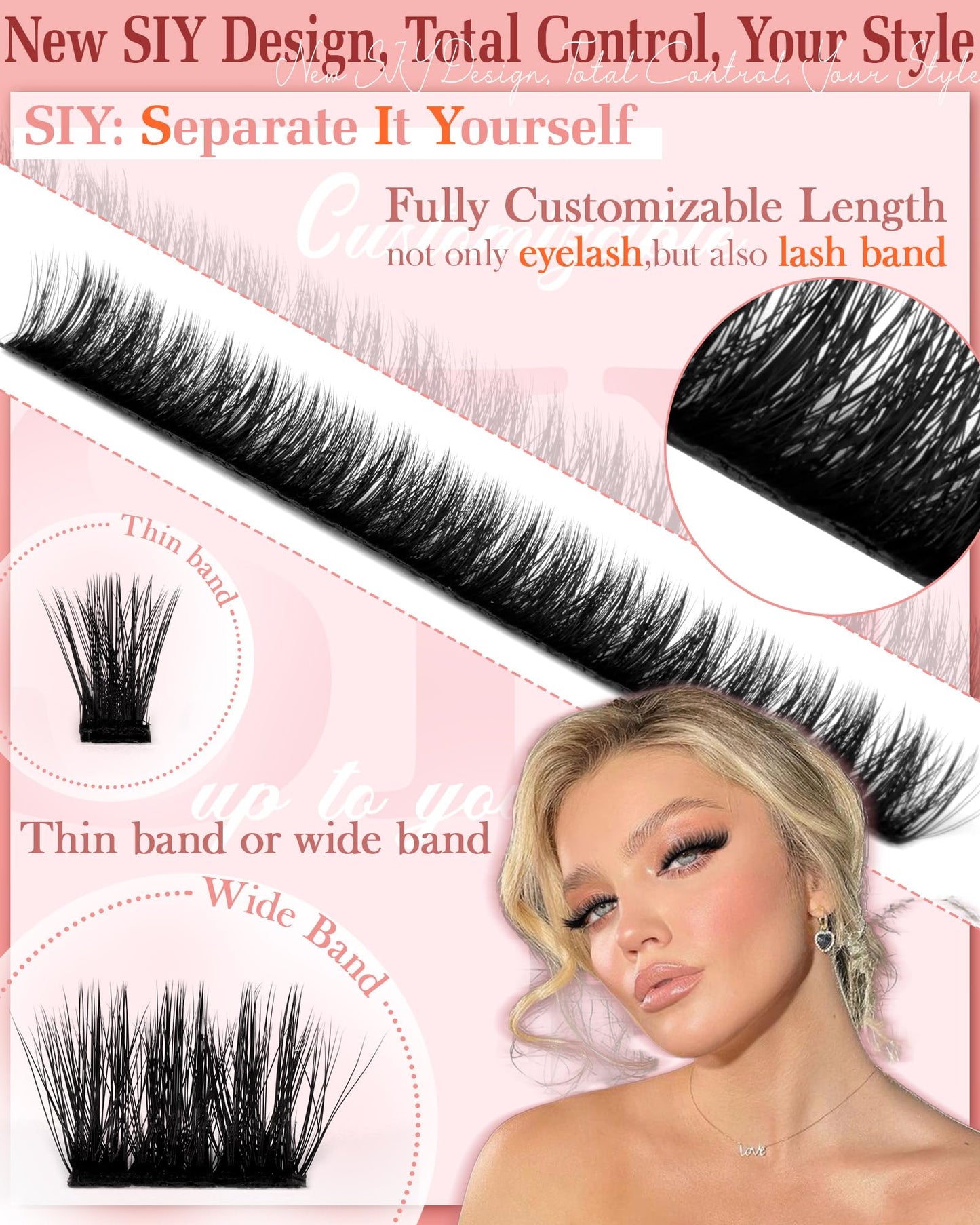 Lash Clusters Fluffy Cluster Eyelash Extensions 100D Eyelash Clusters Thick Volume Lash Extension Faux Mink Eyelashes SIY Individual Lashes DIY at Home by ZANLUFLY