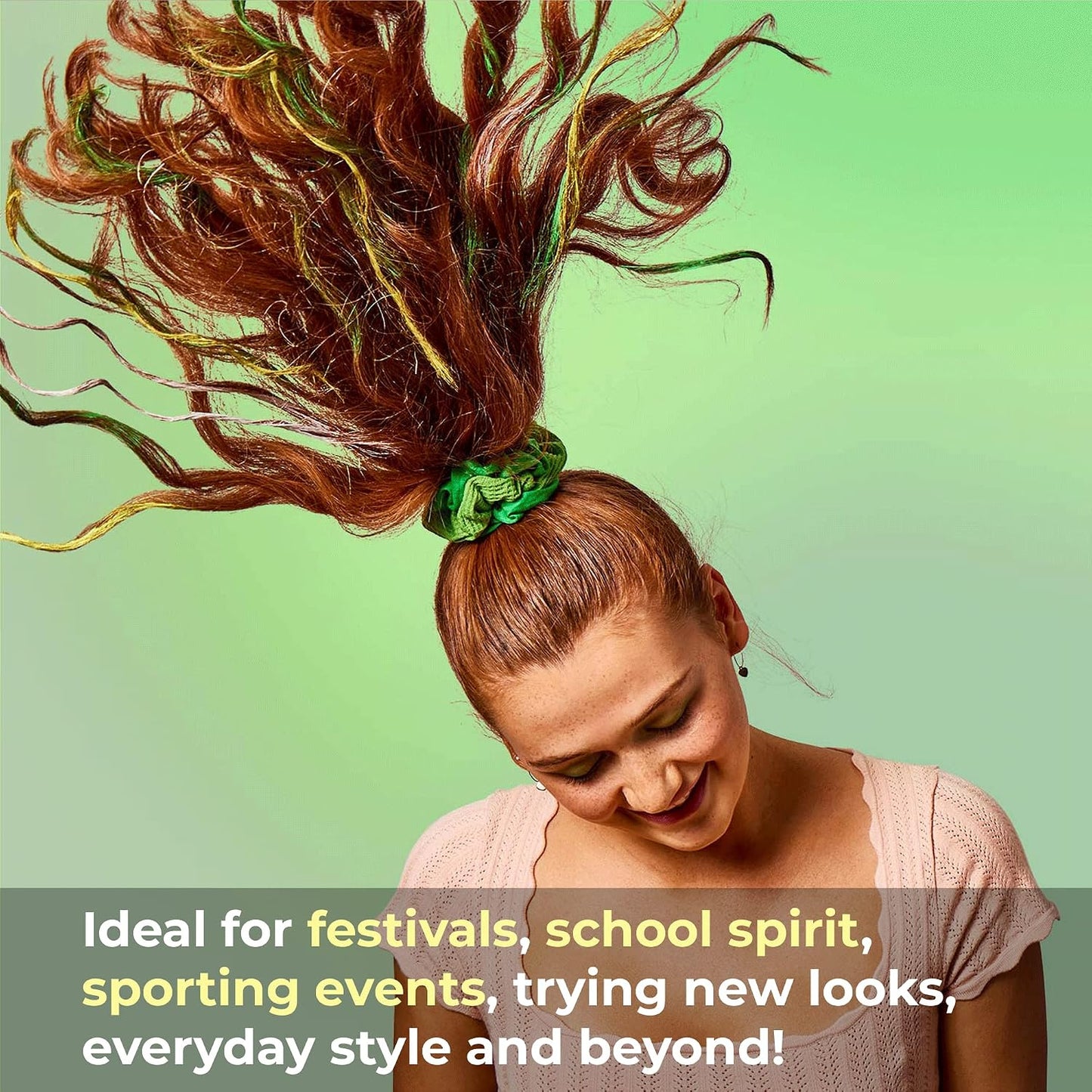 Temporary Hair Color Stix - Green Washable Hair Chalk for Kids, Teens & Adults | 12 ml Perfect for Festivals & Parties