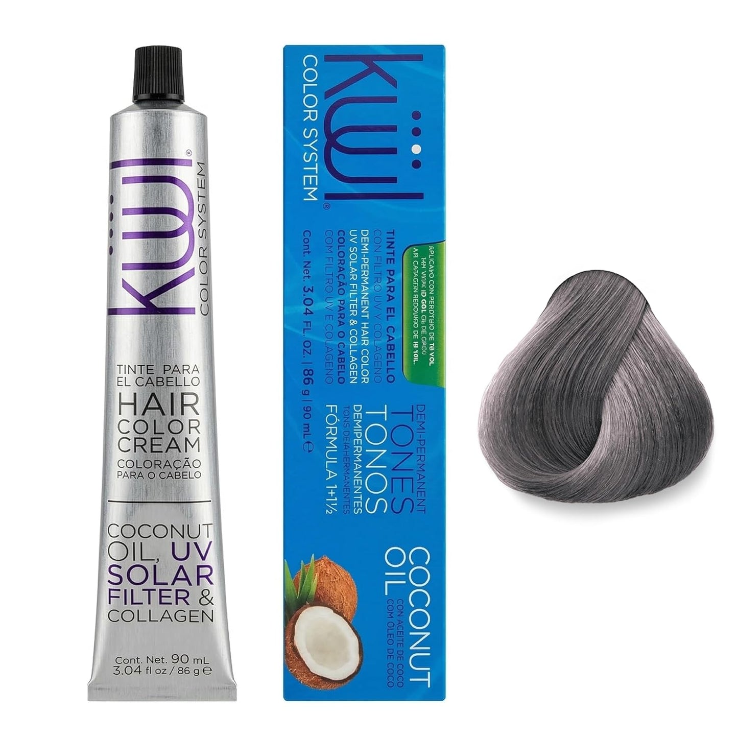 Permanent Hair Color 9.1 Ash Blonde | Cool Blonde Hair Dye Cream with Coconut Oil & Collagen – 90 ml