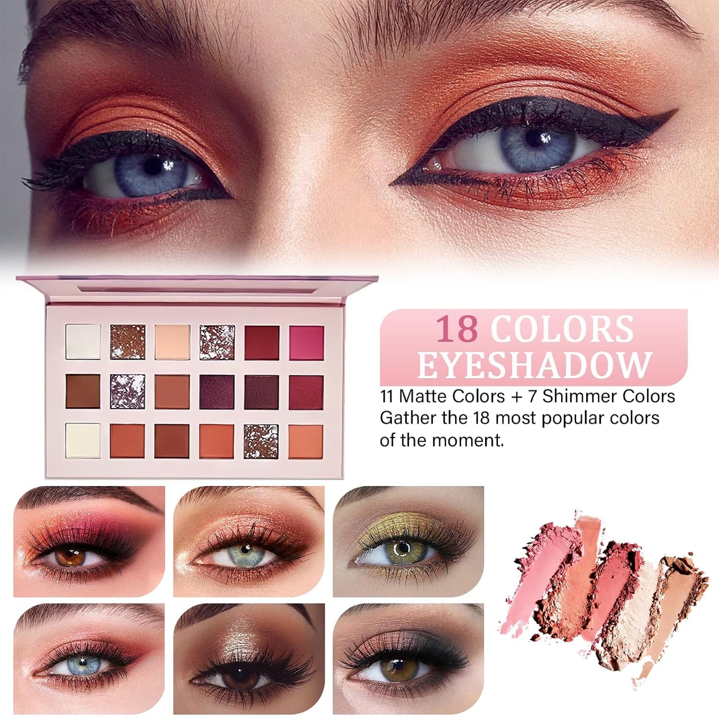 Makeup Set for Women - Complete Makeup Kit for Beginners & Professionals | Travel-Friendly Essentials, Eyeshadow Palette & Lip Gloss
