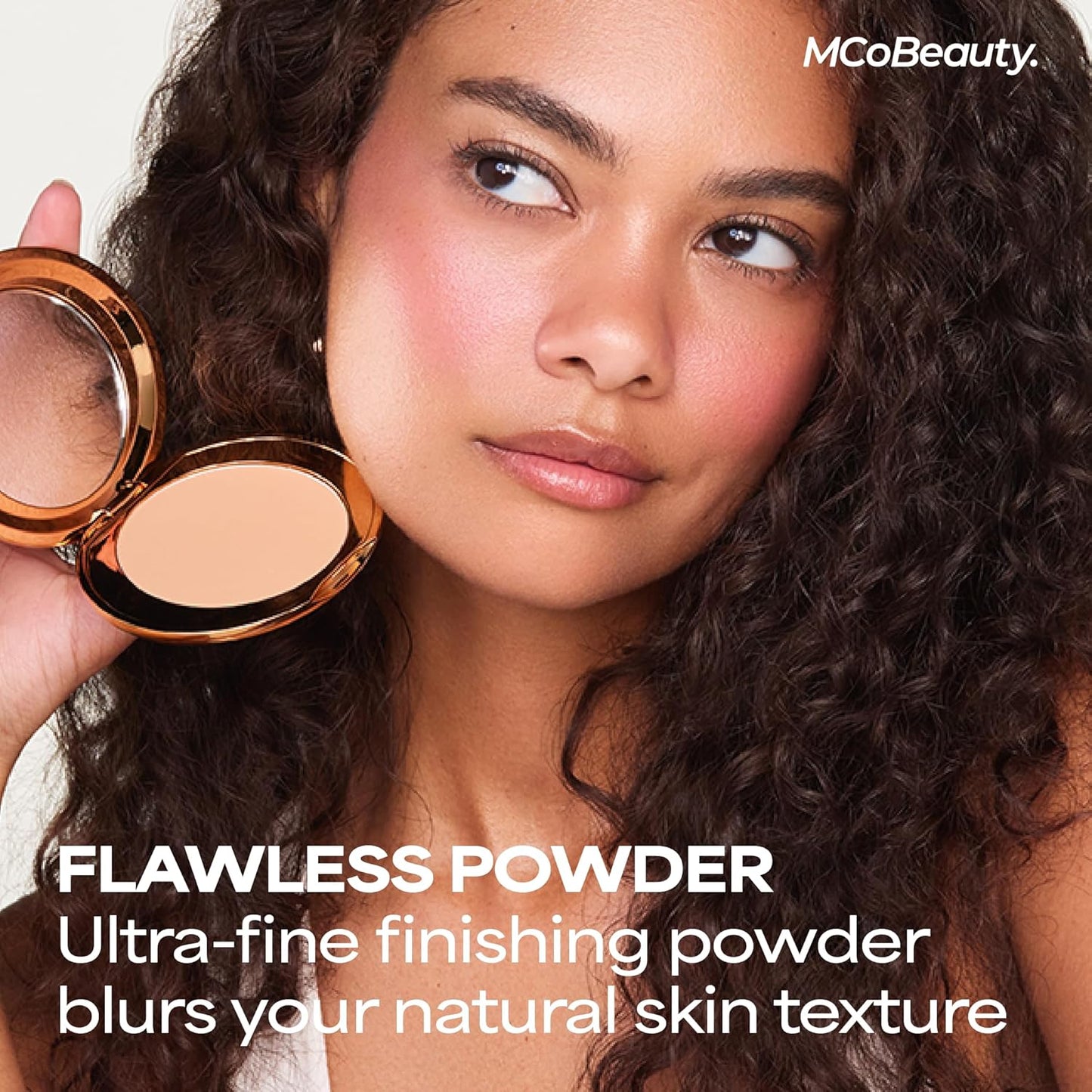 Miracle Flawless Pressed Powder - Soft Focus Blurring Finish | Vegan Makeup Compact with Rose Extract - Light 1