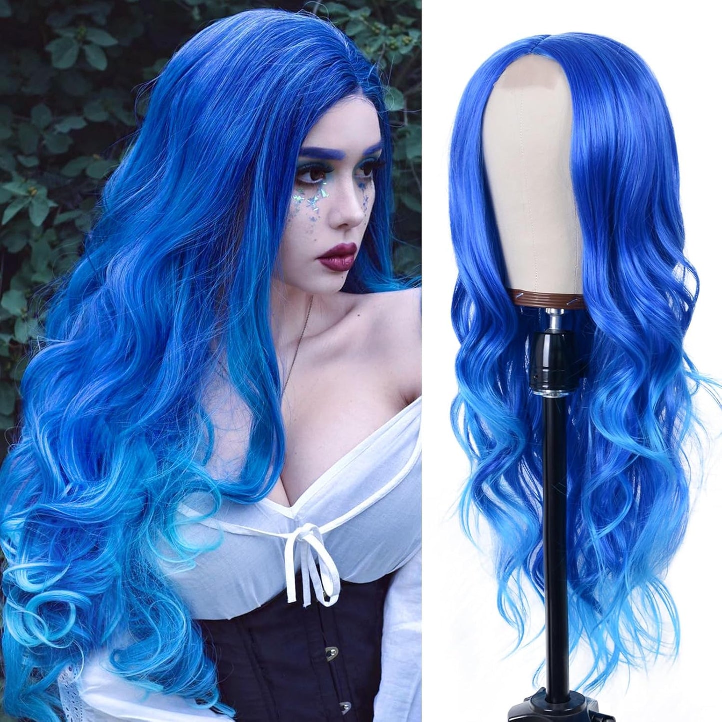 Long Wave Black Wig for Women - 26-Inch Heat Resistant Synthetic Hair | Natural Look for Daily Wear