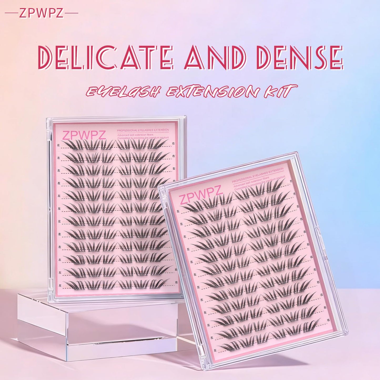 ZPWPZ Lash Clusters Kit-Cluster Eyelash Extensions. Volume Lash Clusters. Eyelash Extension Kit. Wispy Lash With Spikes Diy False Extension Kit (croal kit 72pcs)