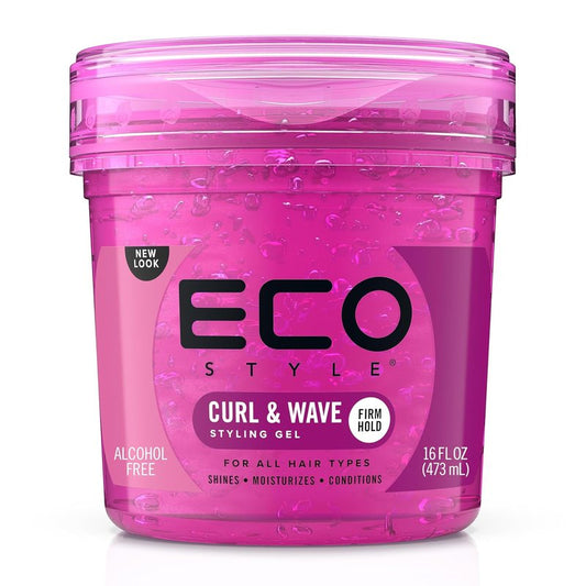 Eco Style Hair Gel - Curl & Wave | Anti-Itch, Alcohol-Free Formula - 8 Oz for Wavy Hair