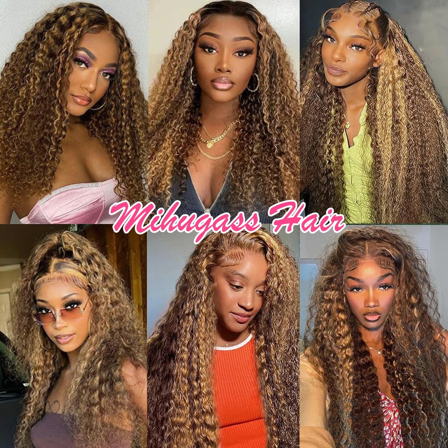 Kinky Curly Clip in Hair Extensions Real Human Hair 4/27/4 Omber Kinky Curly Clip ins For Women 3c 4a Brazilian Virgin Clip on Hair (24inch,#4/27/4)