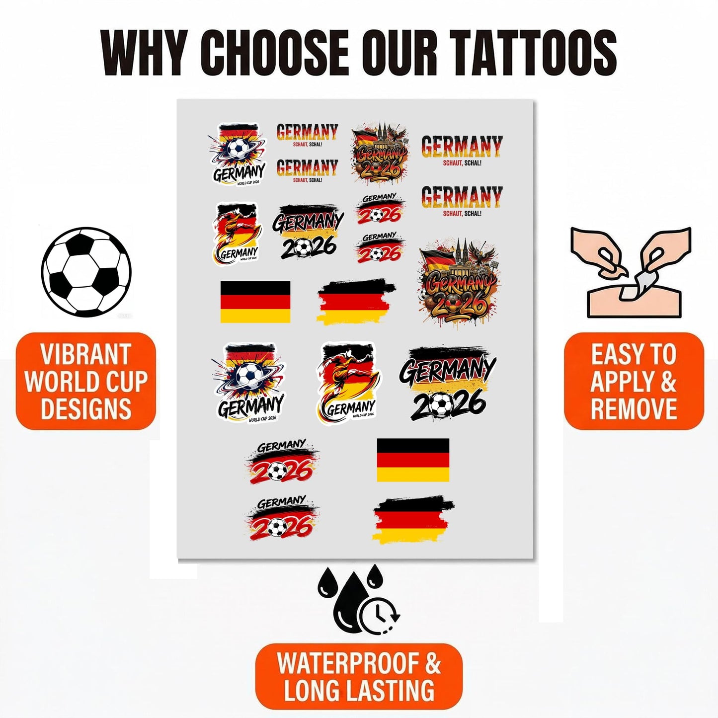 22 Pcs 2026 World Cup Tattoos Temporary Soccer Party Favors World Cup Party Decorations Soccer Stickers Gifts For Game Day Essential