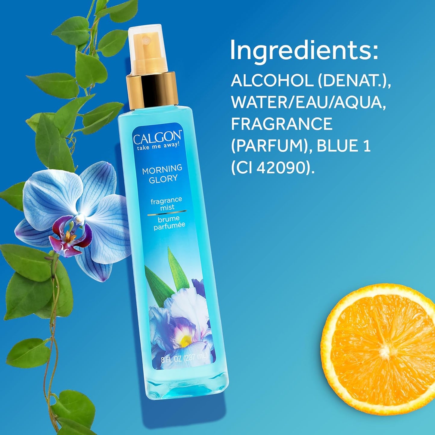 Calgon Body Mist - Morning Glory Fragrance | 8 Fl Oz Refreshing Spray